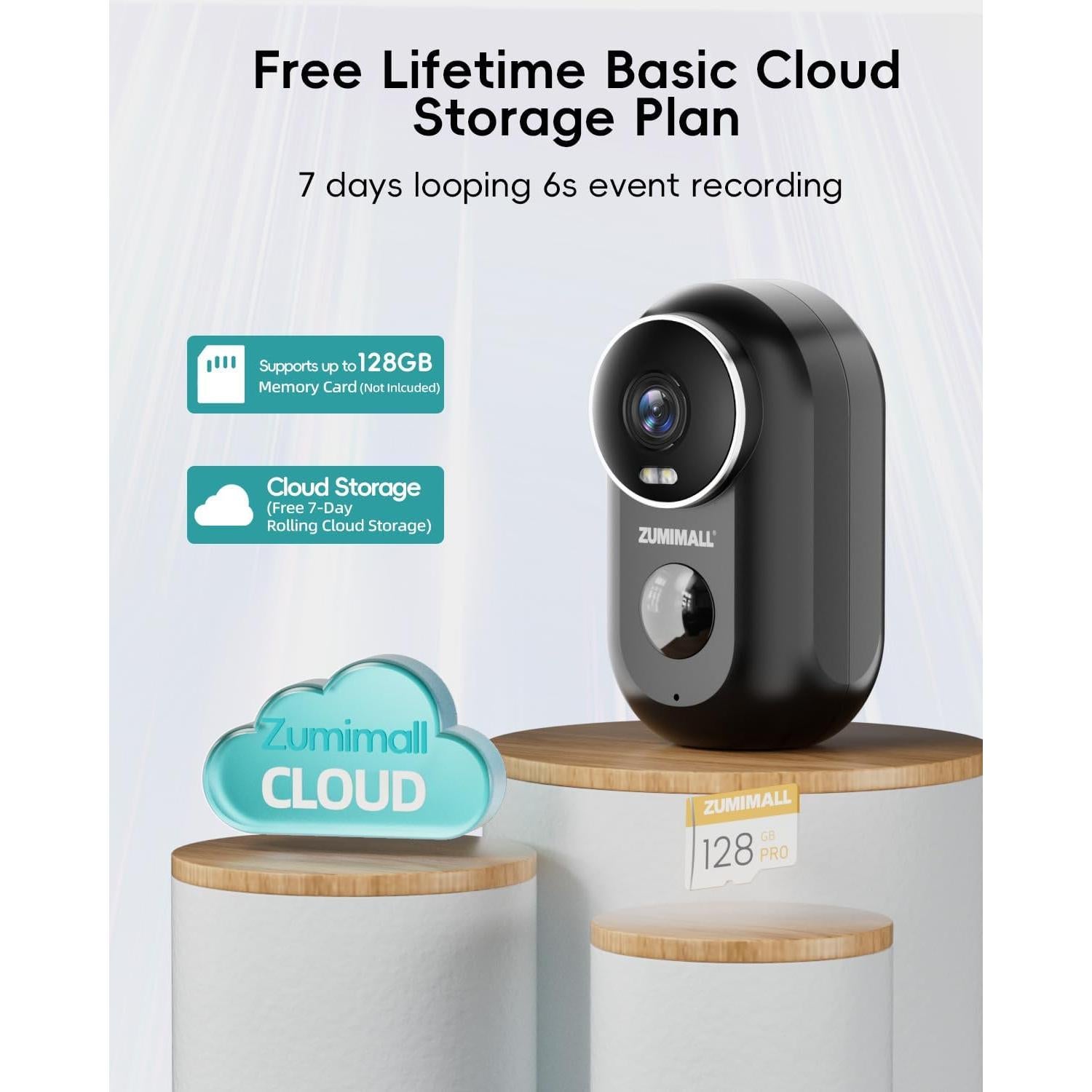 Cámaras de Seguridad Inalámbricas ZUMIMALL 2K para Exterior - 4 Paquetes