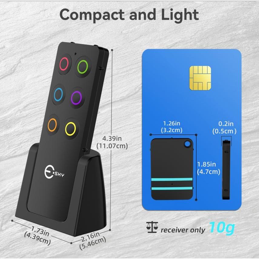 Localizador de Llaves Esky KF-06A con 6 Receptores y Sonido 85dB