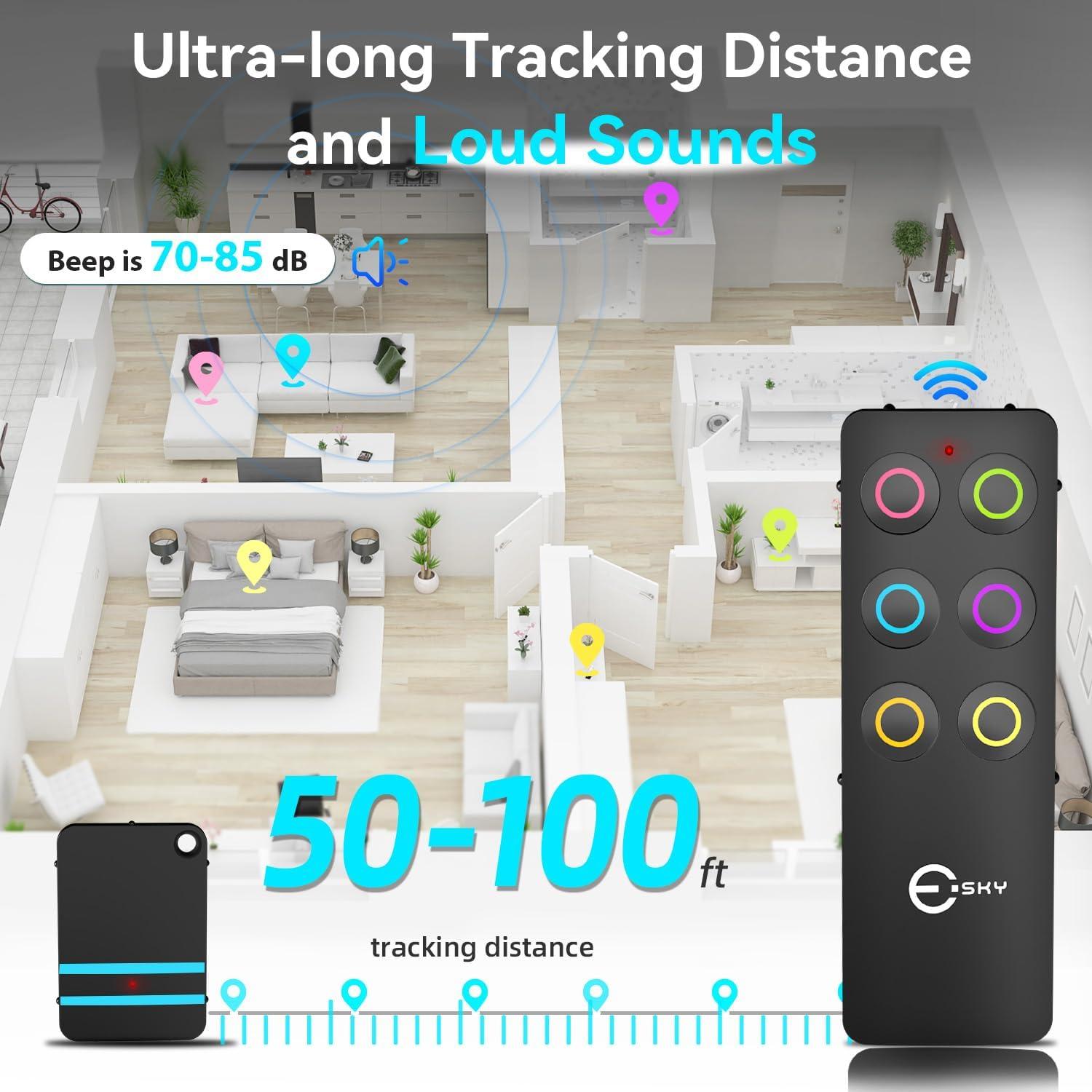 Localizador de Llaves Esky KF-06A con 6 Receptores y Sonido 85dB