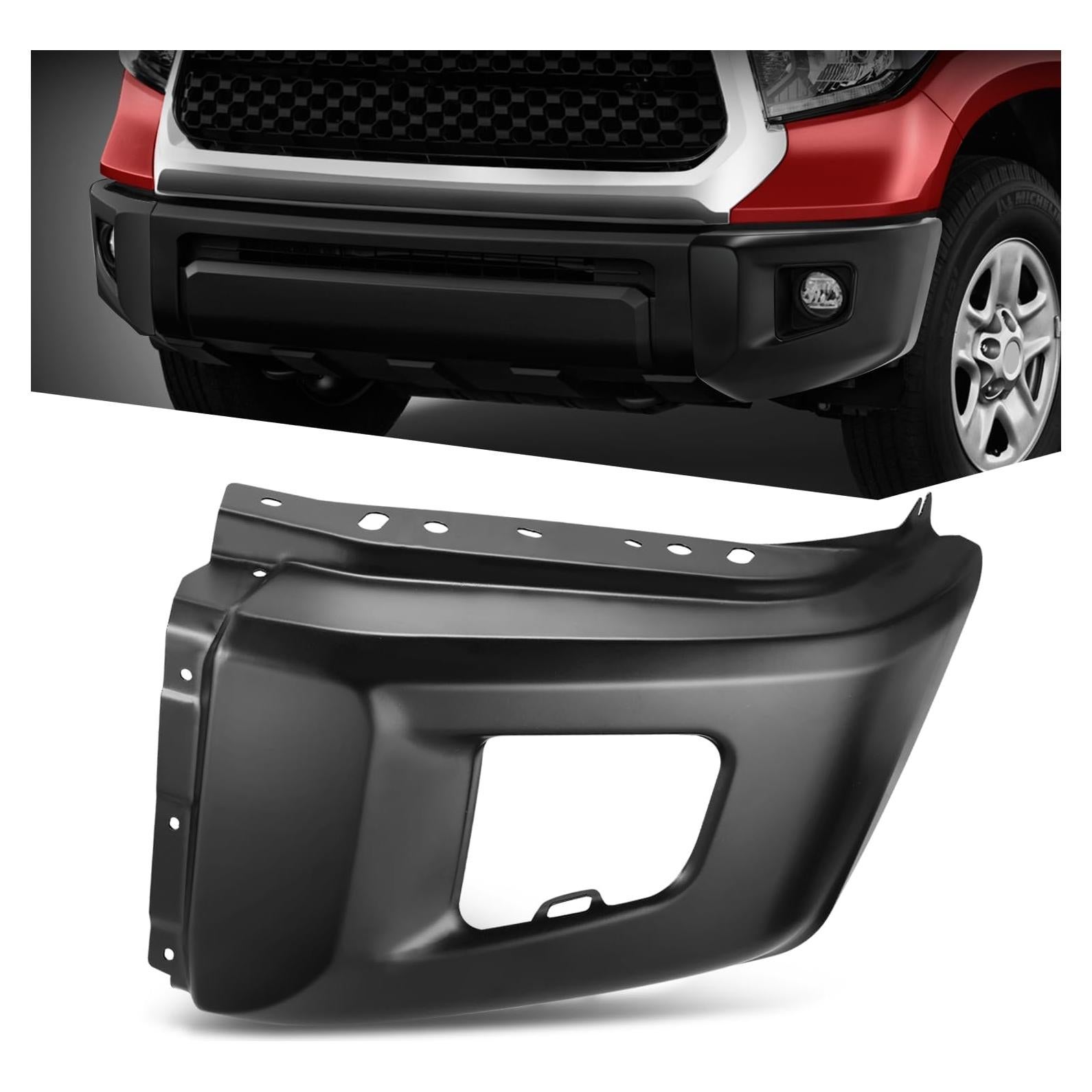 Extremo de Parachoques Frontal Auto Dynasty Toyota Tundra 2014-2021 Izquierdo Negro Mate