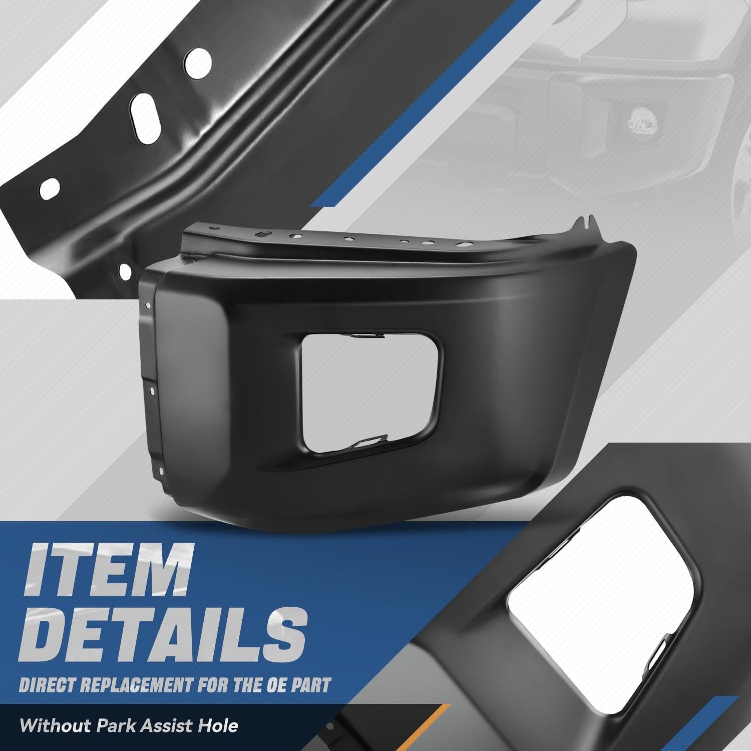 Extremo de Parachoques Frontal Auto Dynasty Toyota Tundra 2014-2021 Izquierdo Negro Mate