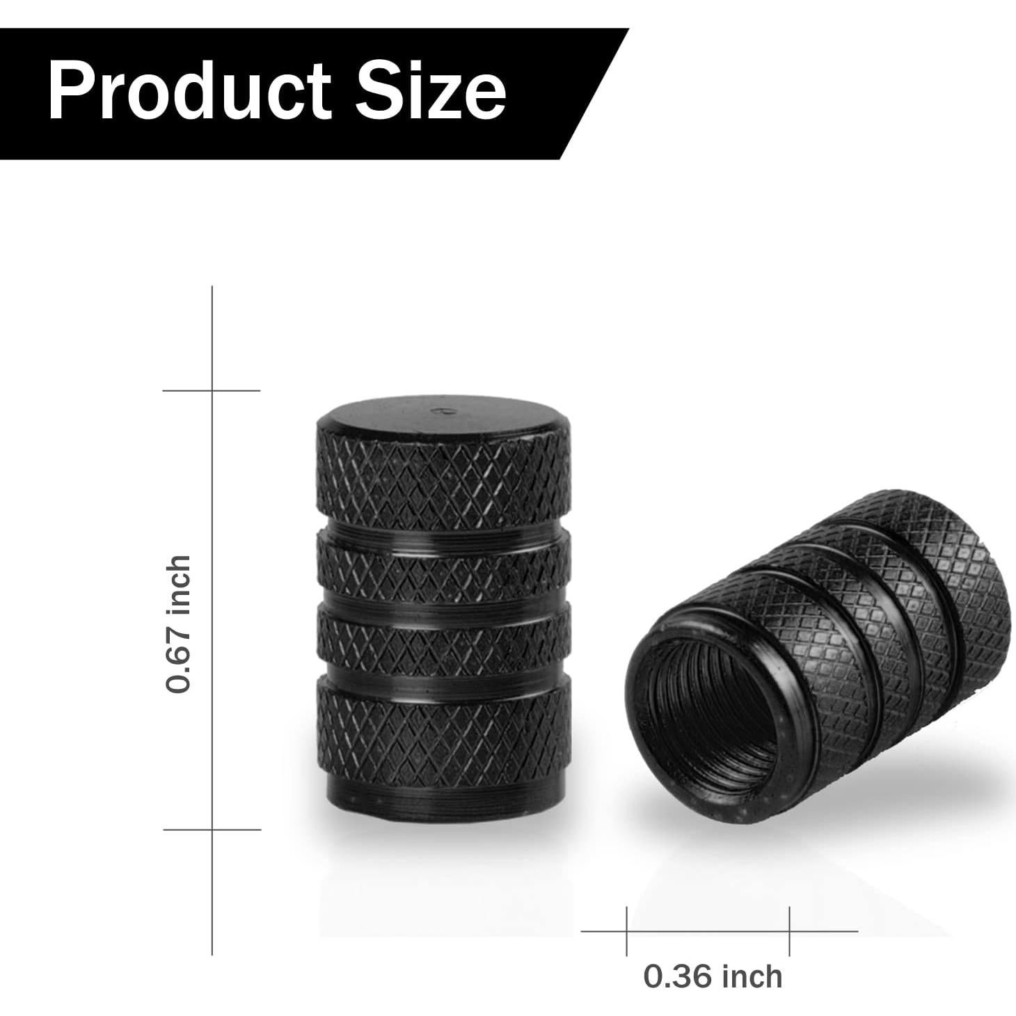 Tapones de Válvula de Neumático SINGARO 12 Piezas Aluminio Negro