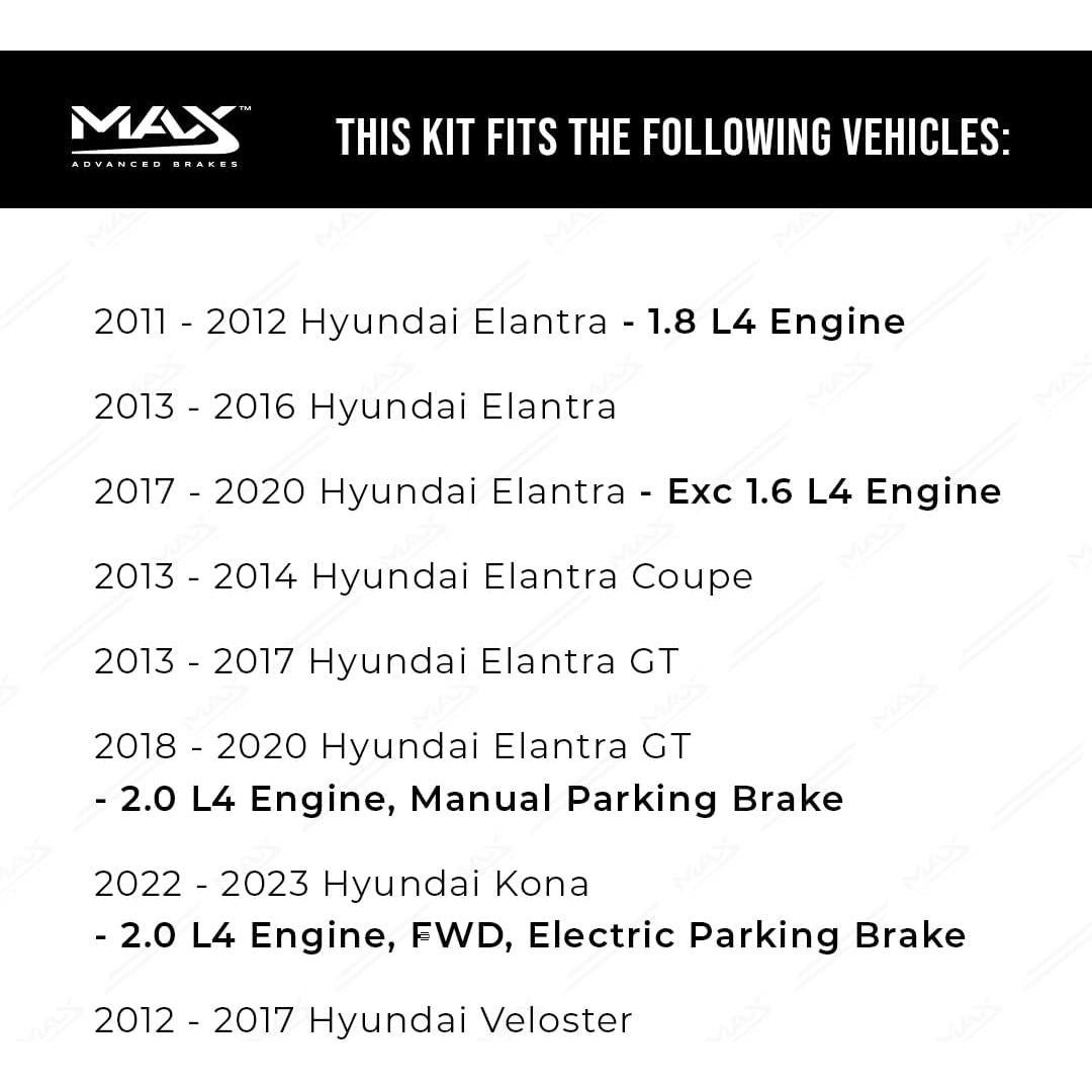 Kit de Frenos Traseros Max Advanced Brakes Hyundai Kia 2011-2023