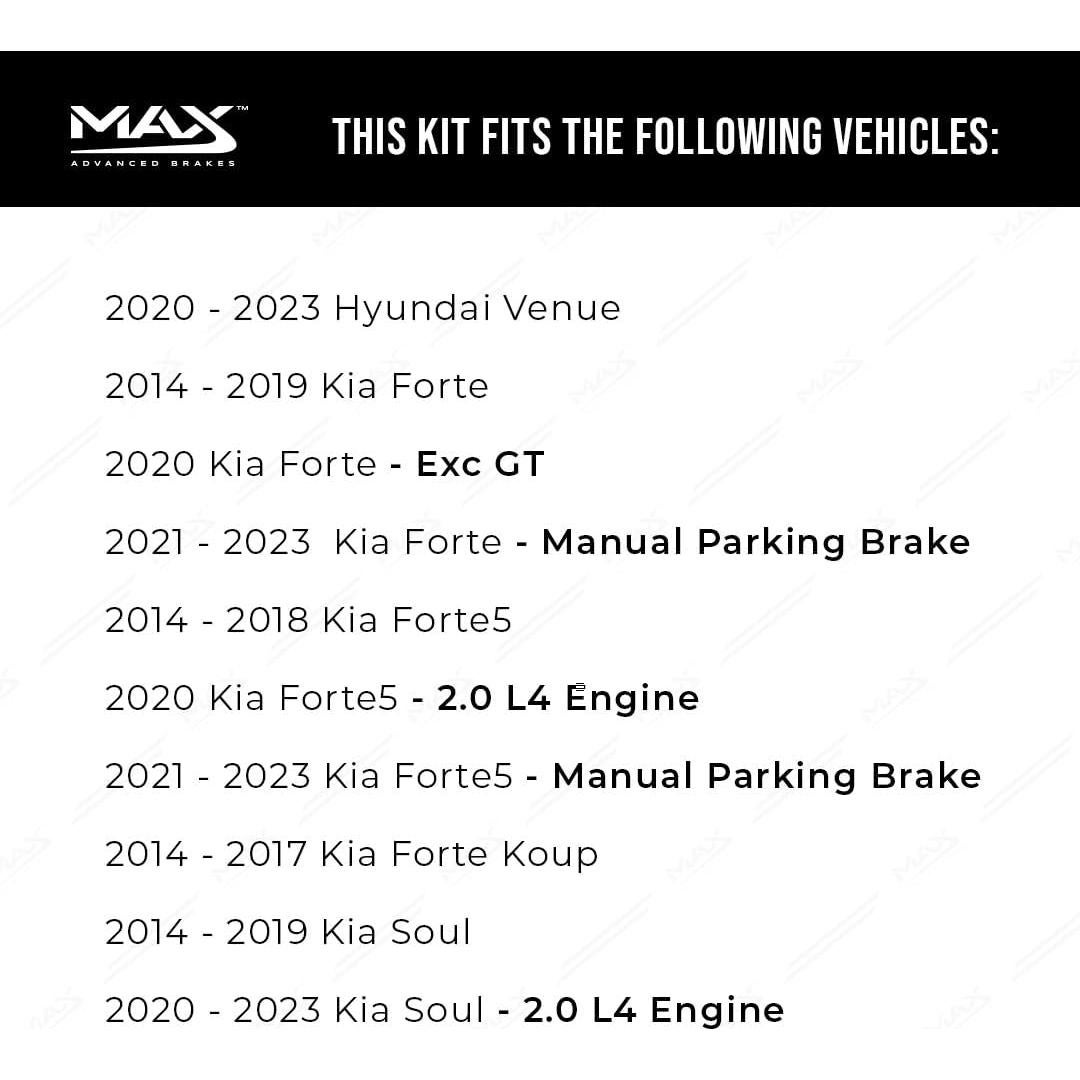 Kit de Frenos Traseros Max Advanced Brakes Hyundai Kia 2011-2023
