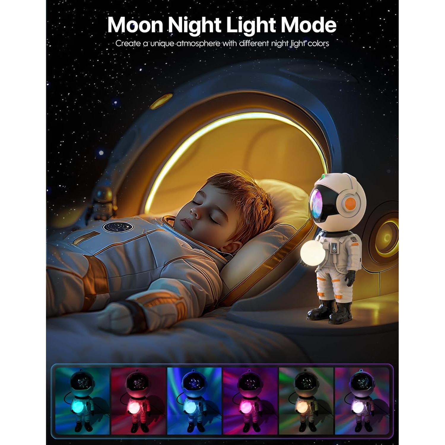 Proyector Galáctico Astronauta Rossetta Luz Nocturna Bluetooth