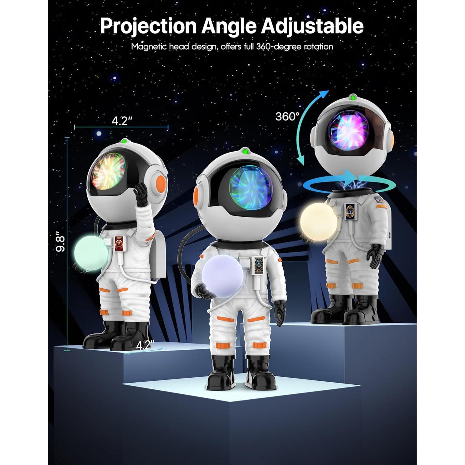 Proyector Galáctico Astronauta Rossetta Luz Nocturna Bluetooth