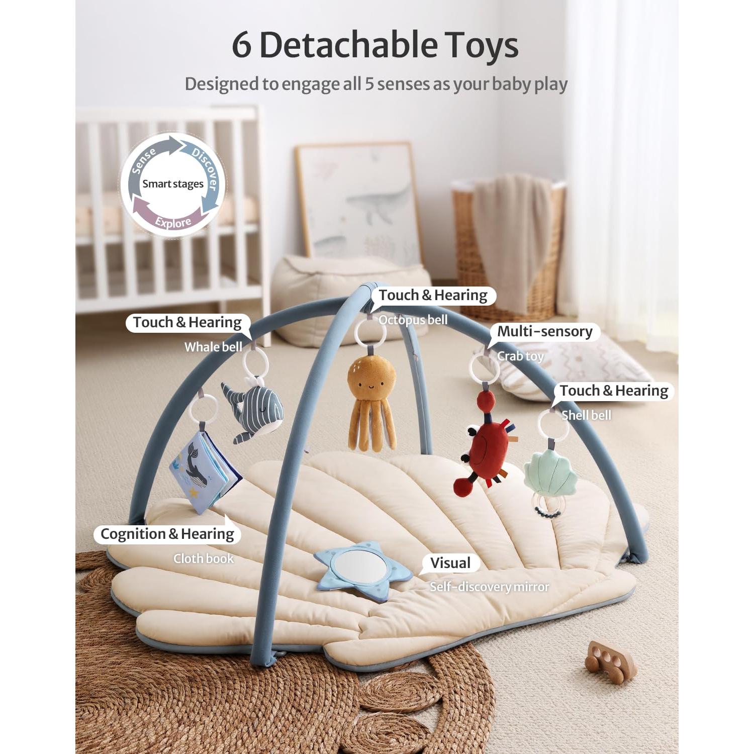 Alfombra de Juego para Bebés Blissful Diary Boho Oceánico 103x96 cm