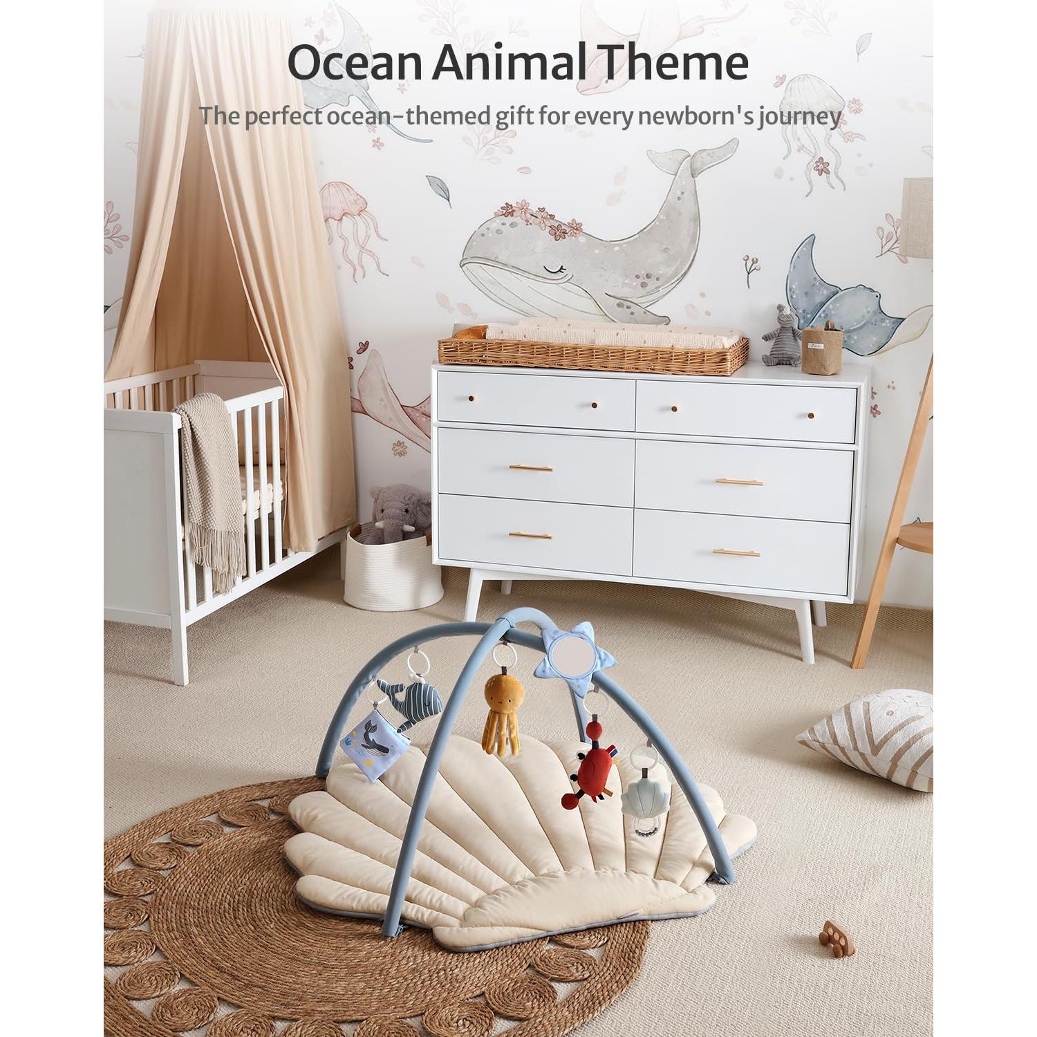 Alfombra de Juego para Bebés Blissful Diary Boho Oceánico 103x96 cm