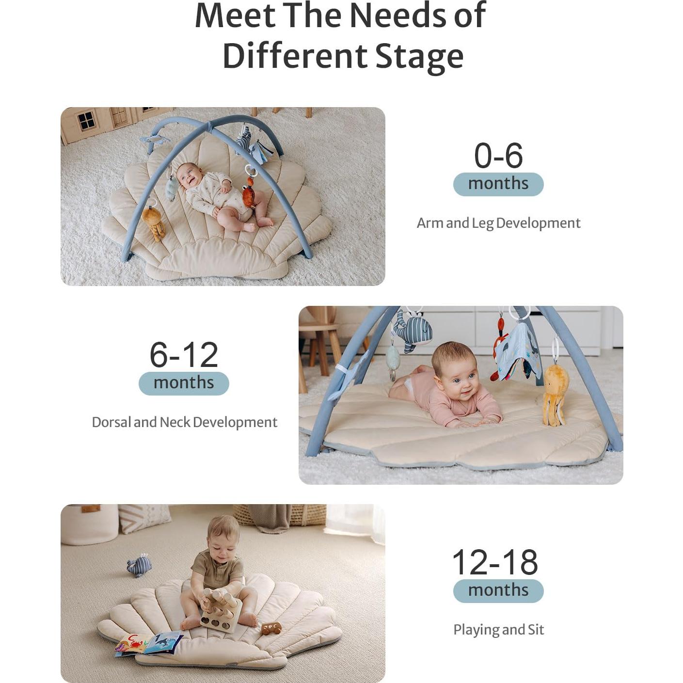 Alfombra de Juego para Bebés Blissful Diary Boho Oceánico 103x96 cm