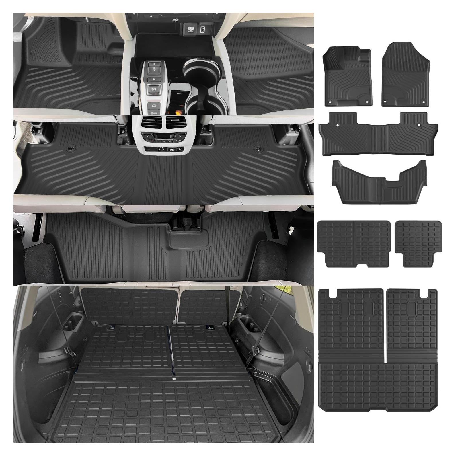 Tapetes de Piso Powoq para Honda Pilot 8 Asientos 2016-2022