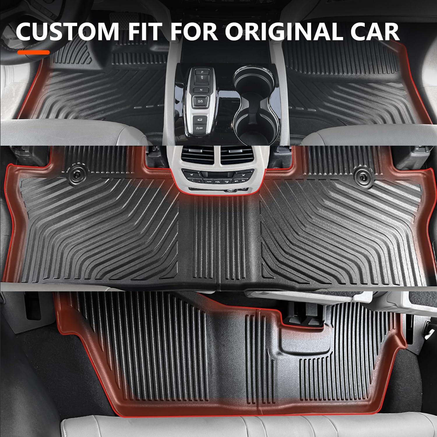 Tapetes de Piso Powoq para Honda Pilot 8 Asientos 2016-2022