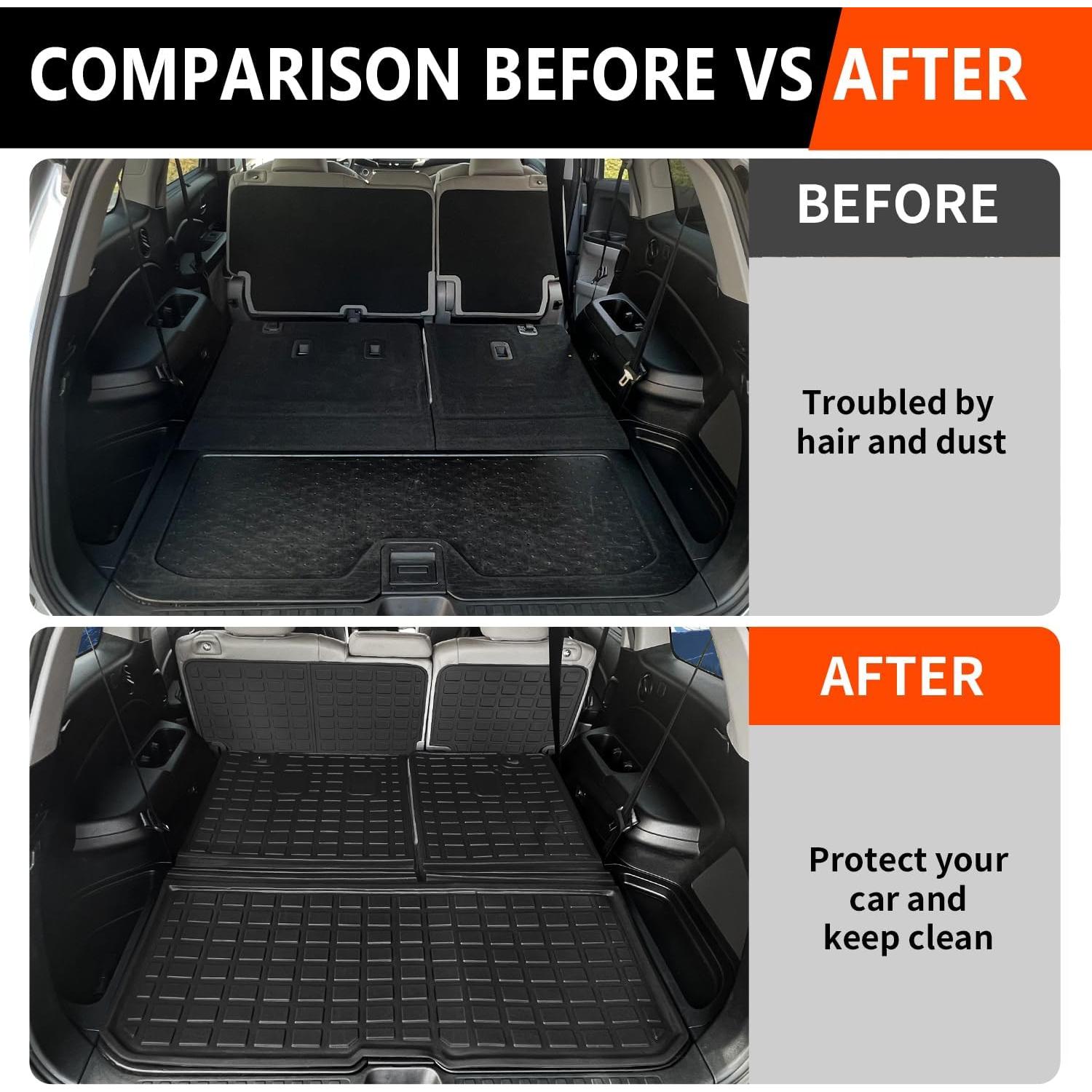 Tapetes de Piso Powoq para Honda Pilot 8 Asientos 2016-2022