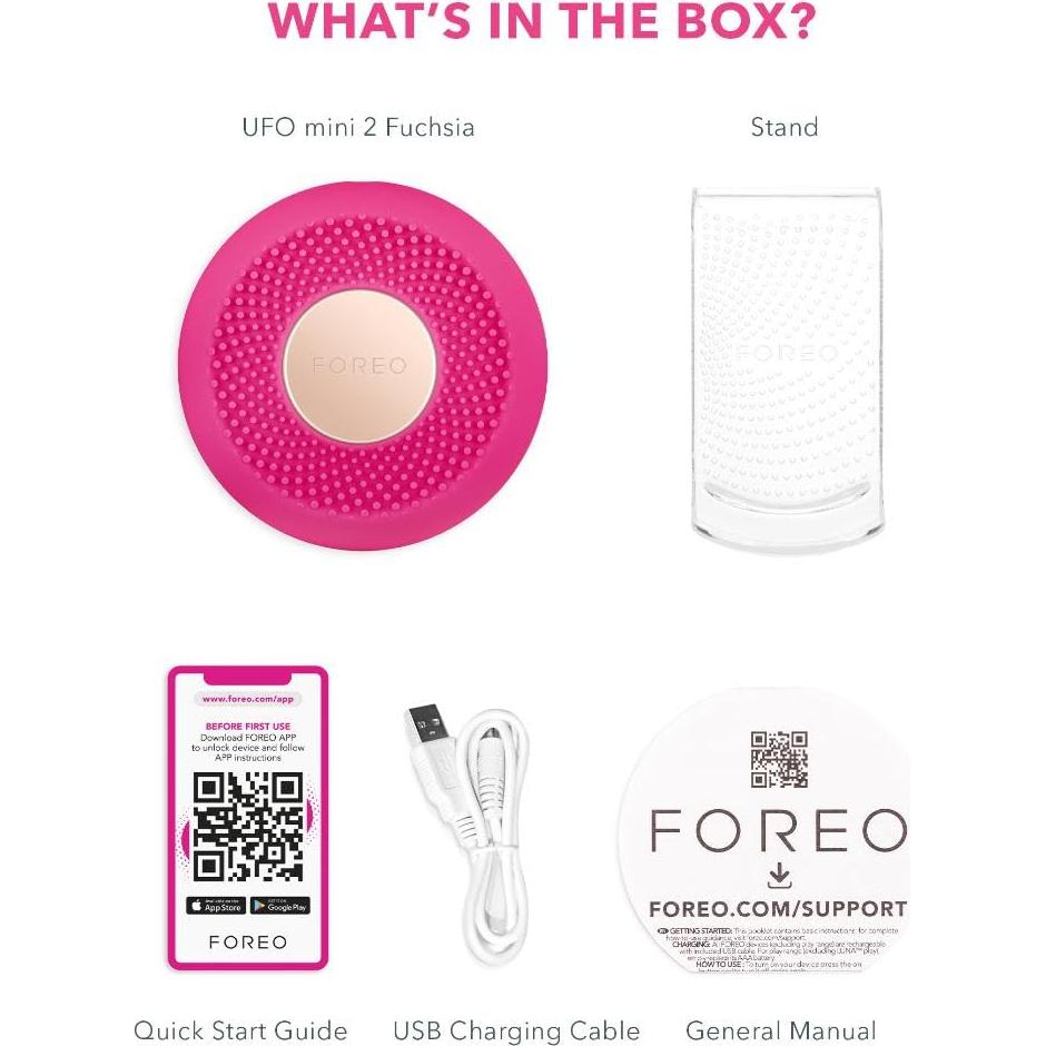 FOREO UFO mini 2 - Dispositivo de Tratamiento Facial Completo - Fucsia