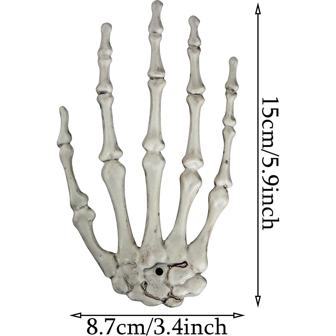 XONOR 10 Pares Manos Esqueléticas de Plástico Halloween 39.37cm