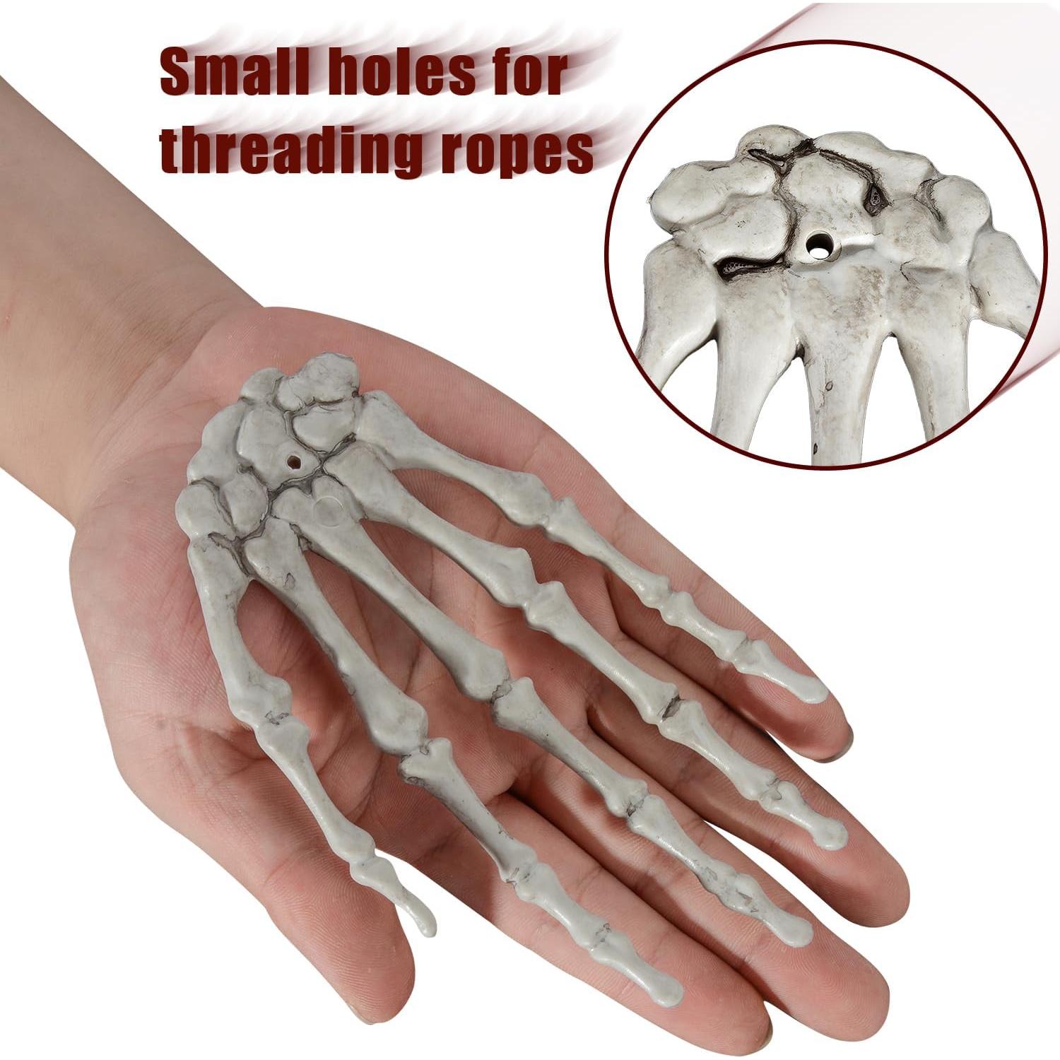 XONOR 10 Pares Manos Esqueléticas de Plástico Halloween 39.37cm