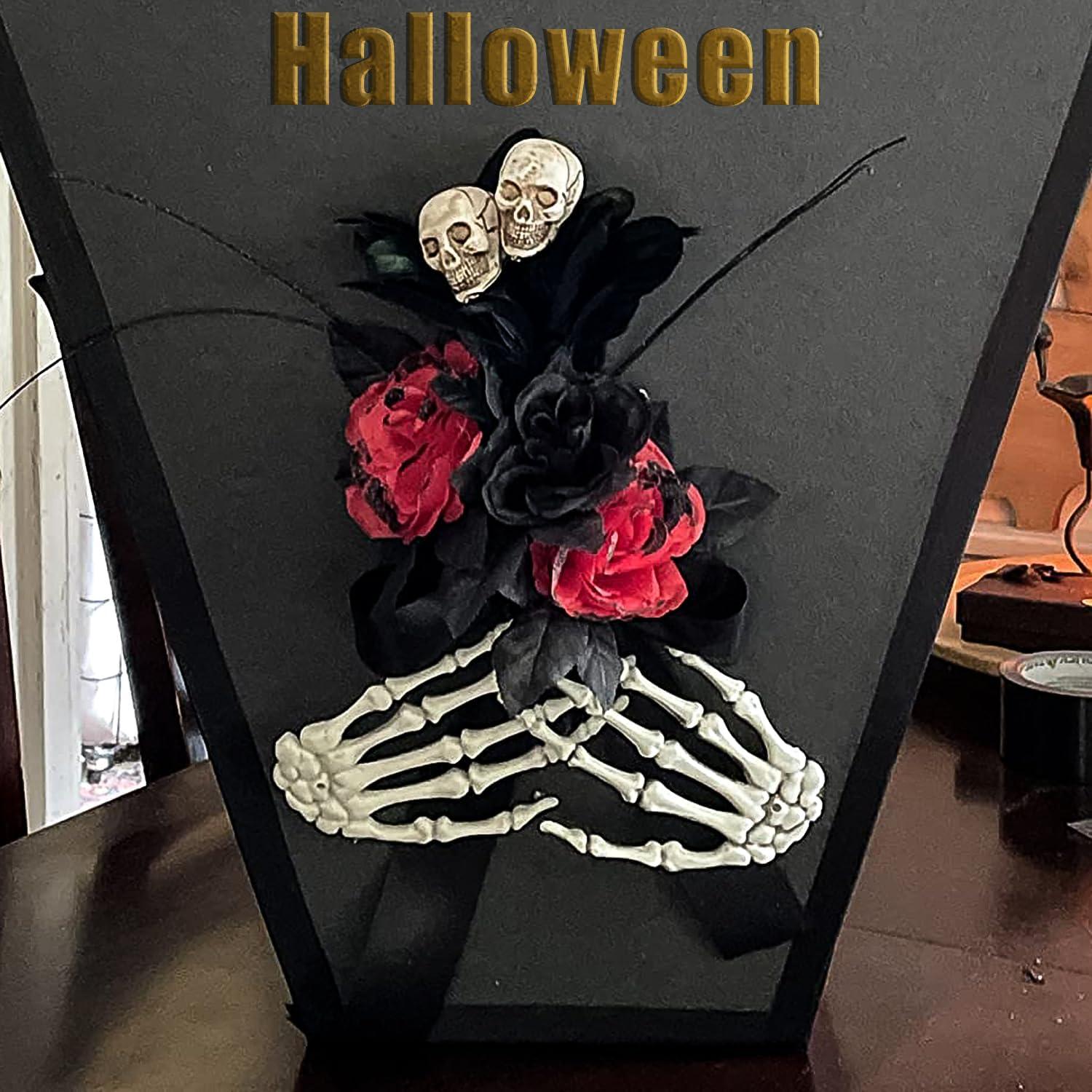 XONOR 10 Pares Manos Esqueléticas de Plástico Halloween 39.37cm