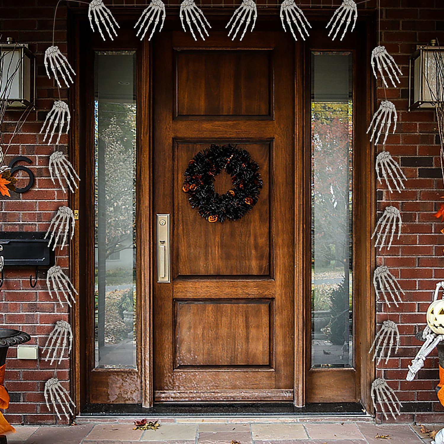 XONOR 10 Pares Manos Esqueléticas de Plástico Halloween 39.37cm