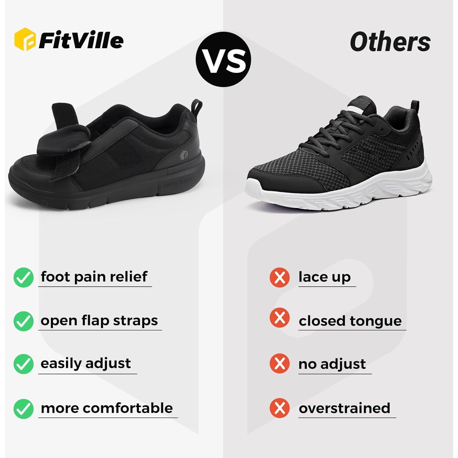 Zapatos Diabéticos FitVille V4 para Hombres Ancho Extra