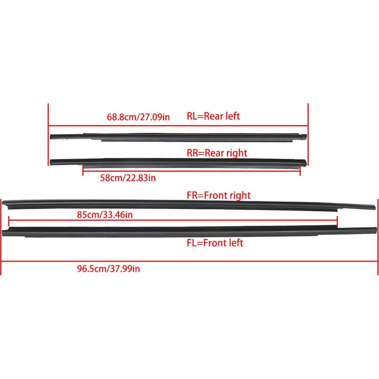 Burlete de Ventana Exterior Munirater Negro para Yaris 2007-2016