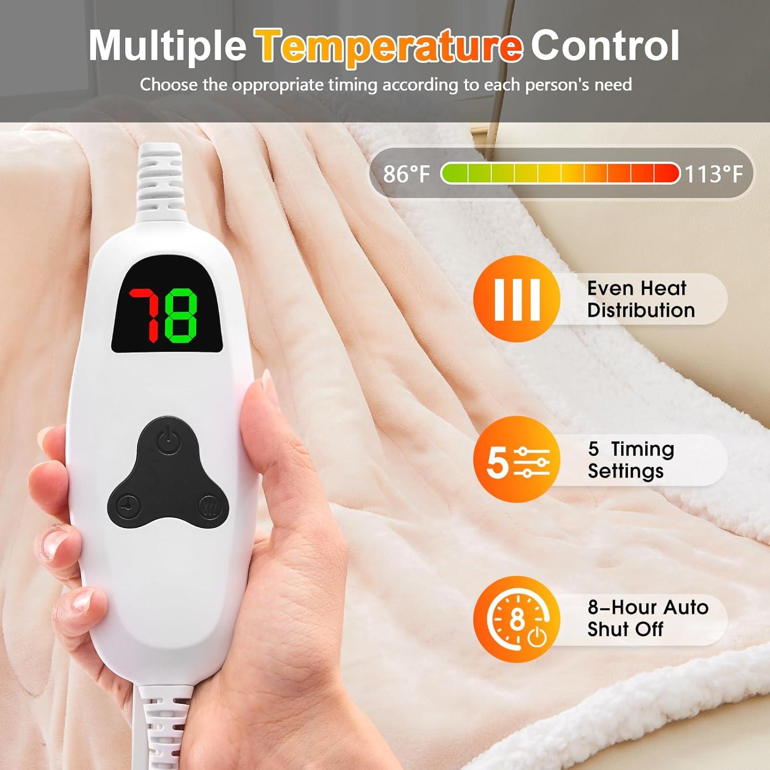 Manta Térmica Eléctrica Greenoak Rosa 127x152 cm con Capucha