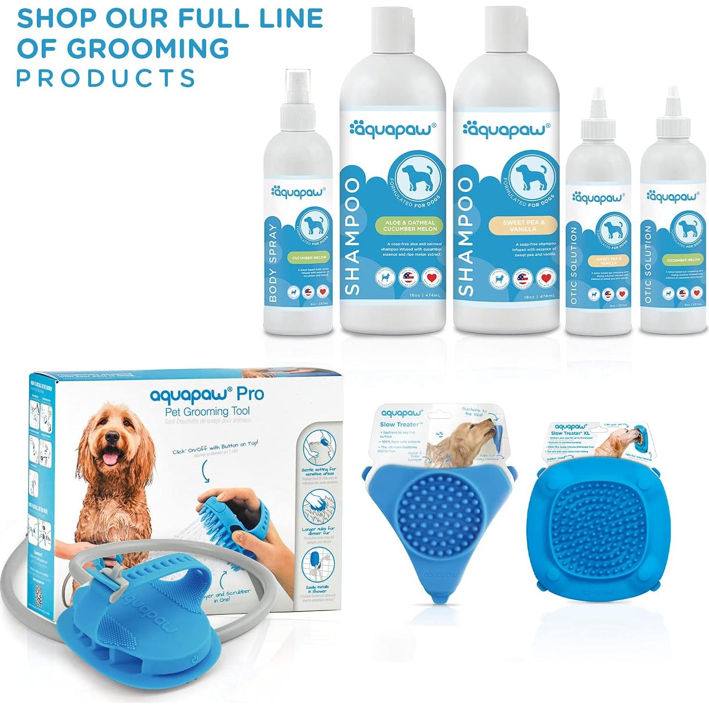 Aquapaw Premium XL Licking Mat with Suction Cups | Dog Must Haves - Non-Slip Slow Feeding Mat for Food, Treats & Peanut Butter | Bathing Supplies - Anxiety Relief & Boredom Reducer | Lick Pad - Blue