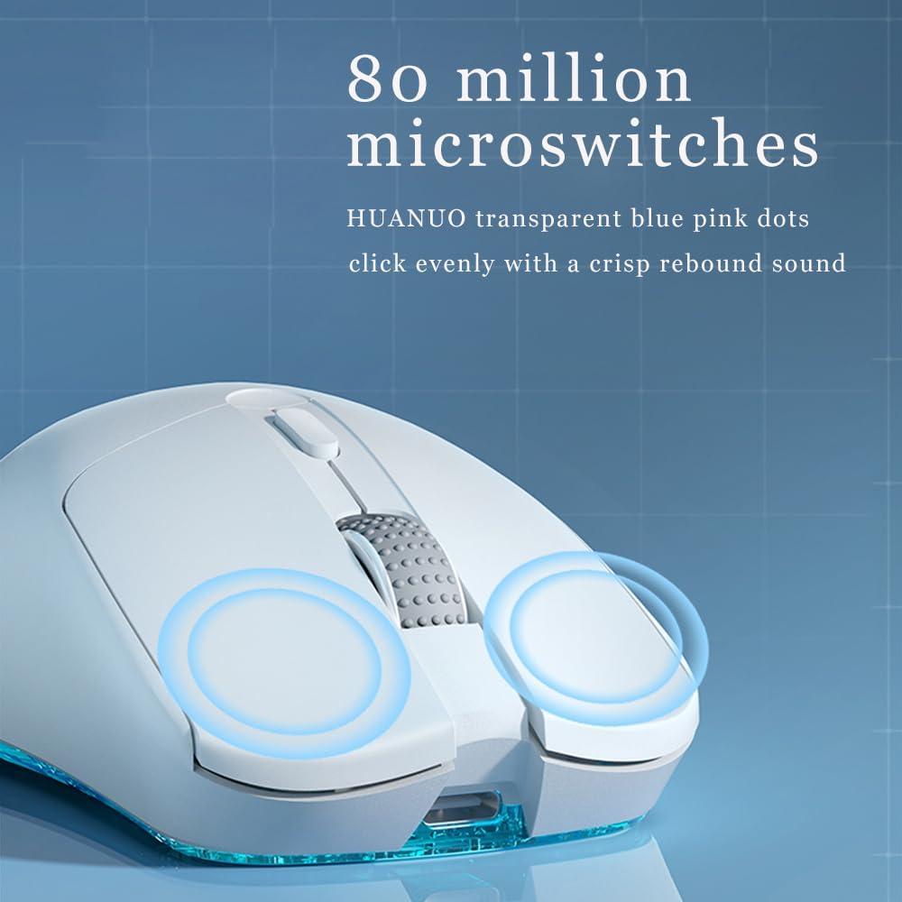 PHYLINA S450 Wireless Gaming Mouse 56g PAW3395 Ultra Lightweight 26000DPI Programmable 1000Hz USB-C Wired PC Mice 6 Buttons for Mac,Laptop,PC