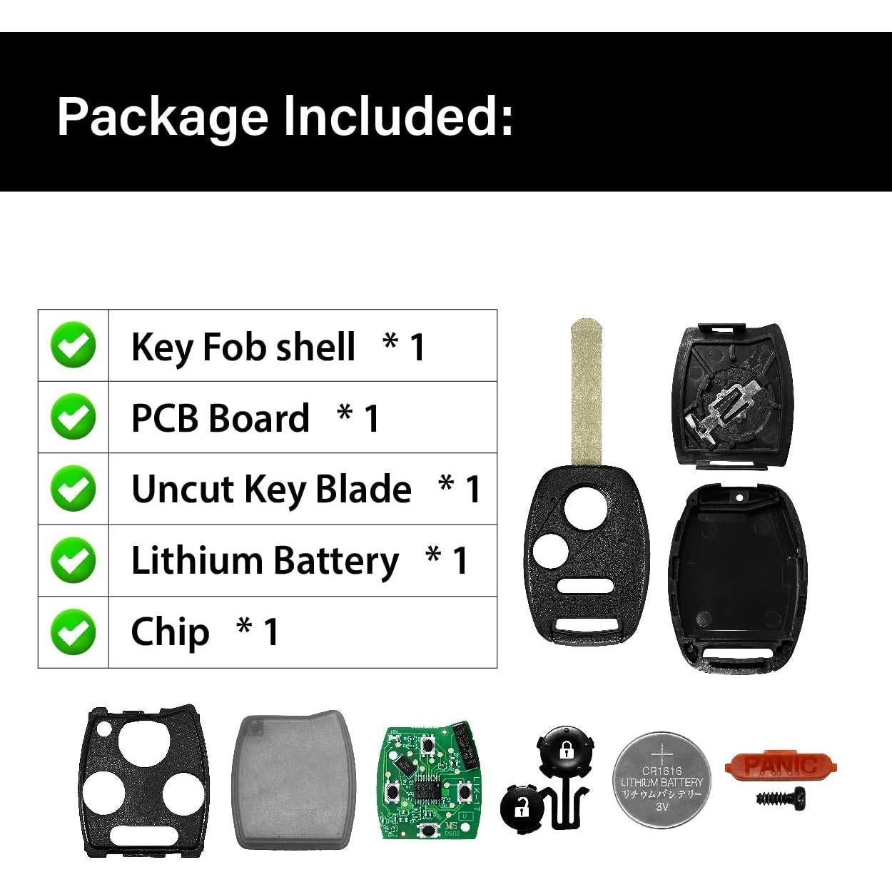 Control Remoto Llave Honda Acura N5F-S0084A 3 Botones