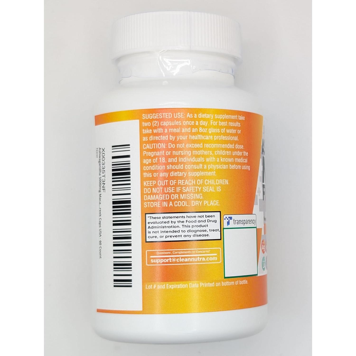 Suplemento de Ashwagandha Clean Nutraceuticals 17 en 1 - 60 Cápsulas
