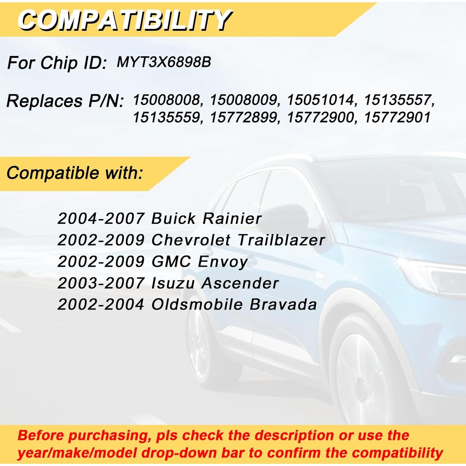 Control Remoto Llavero Vurkcy 2 Pcs para Chevy y GMC