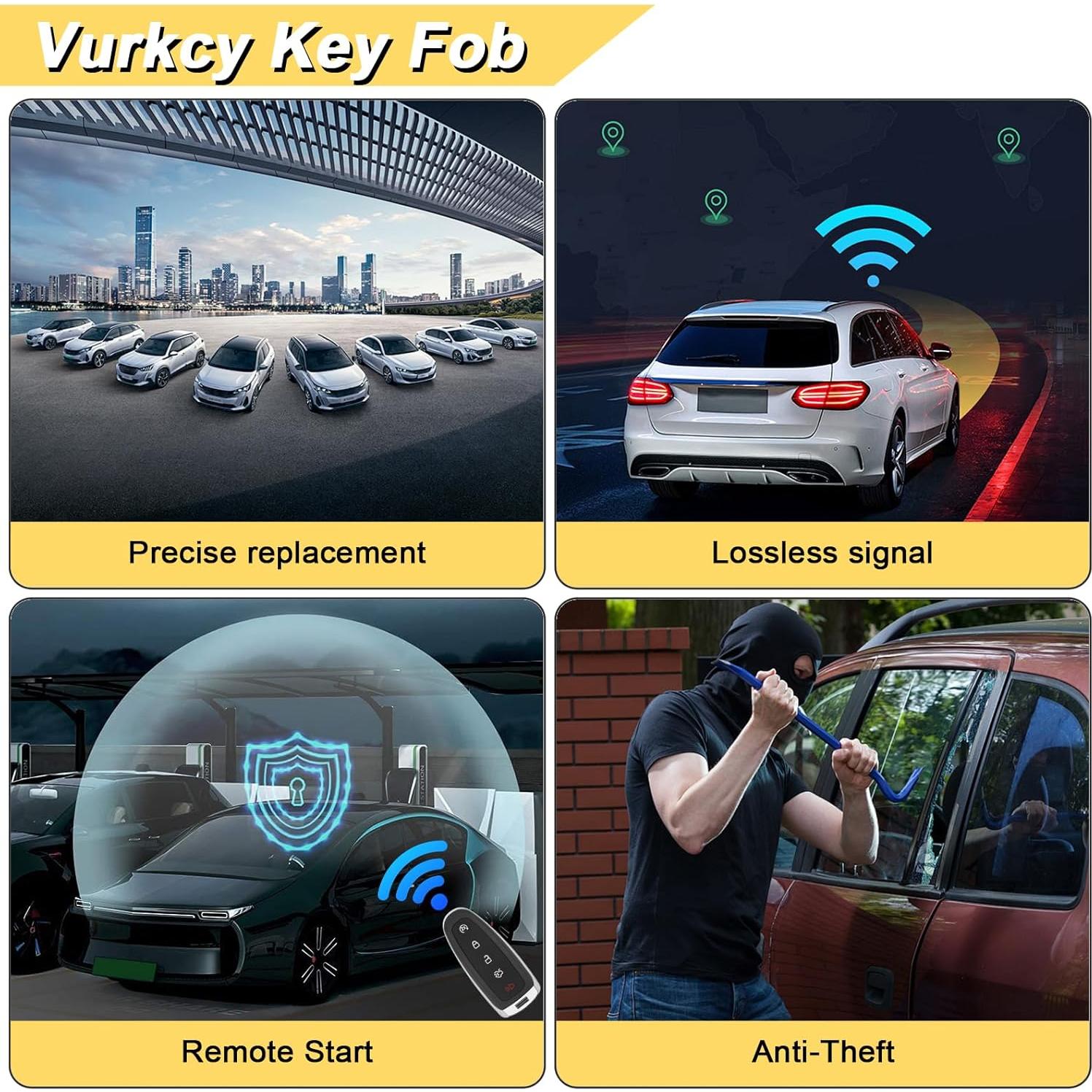 Control Remoto Llavero Vurkcy 2 Pcs para Chevy y GMC