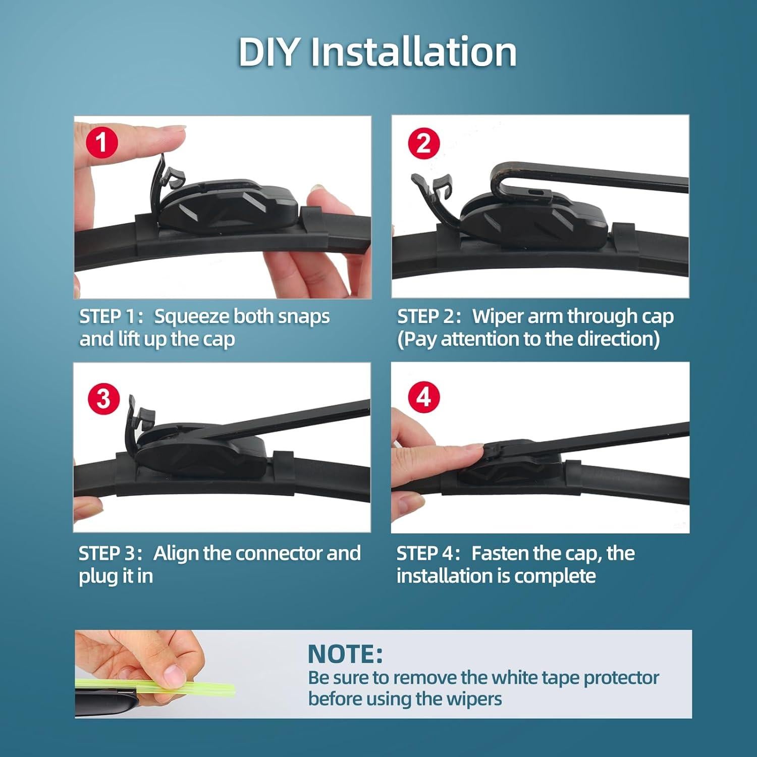 Juego de Limpiaparabrisas DECARTON para Hyundai Kona 2018-2023