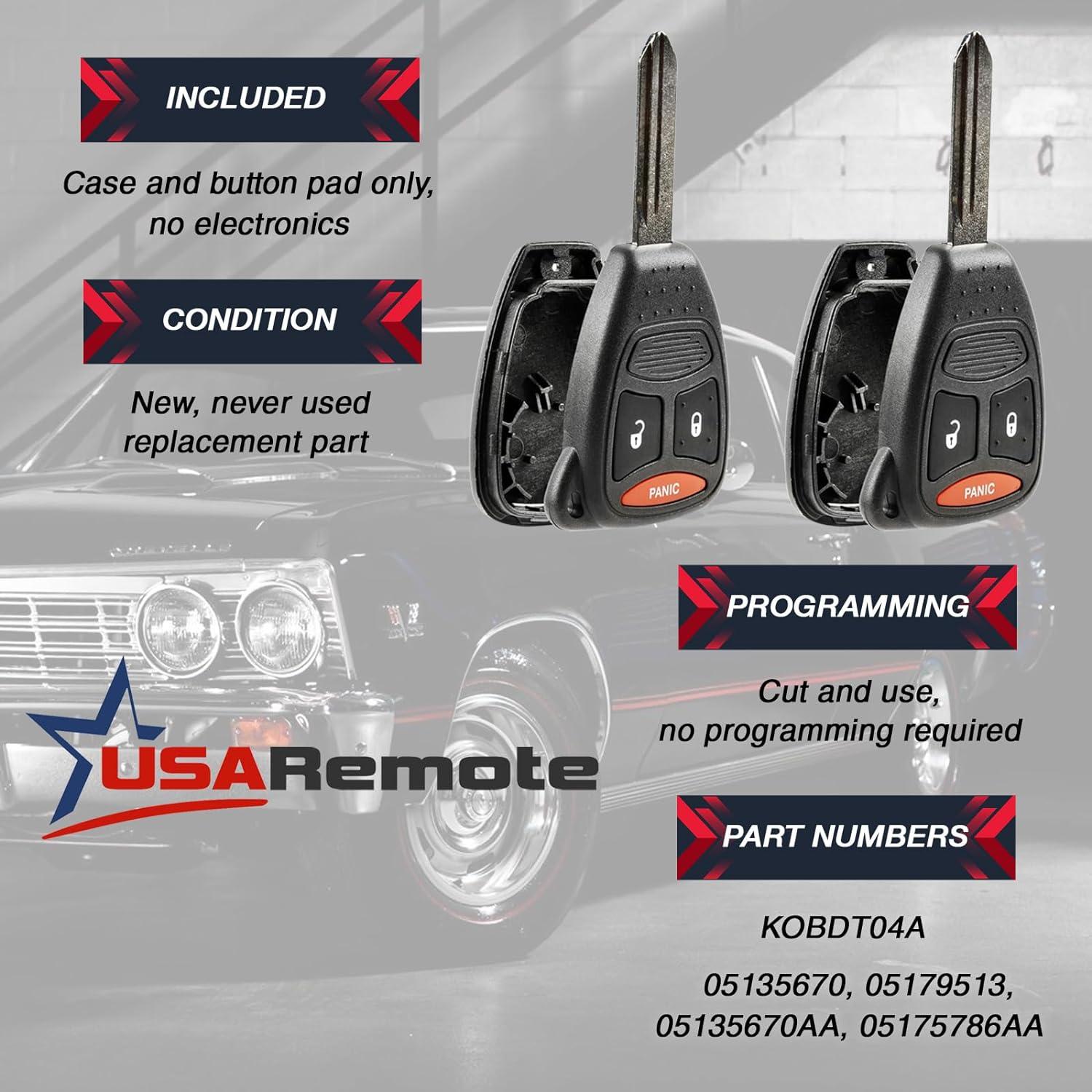 Funda de llave 2 botones Dodge Caliber Dakota Durango