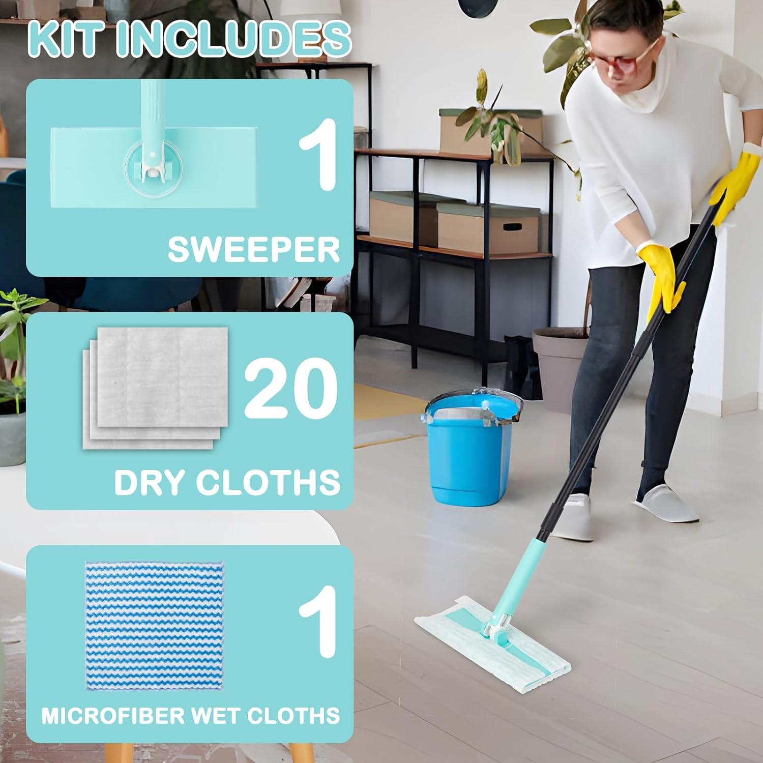 Trapeador 2-en-1 KeFanta con Paños Swiffer y Microfibra