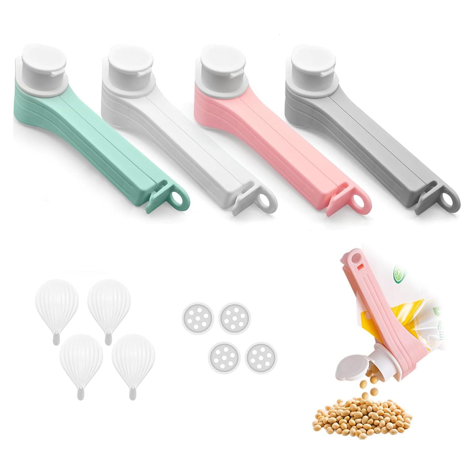 4 Clips de Sellado de Comida DEFORAGE con Boquilla - 108g