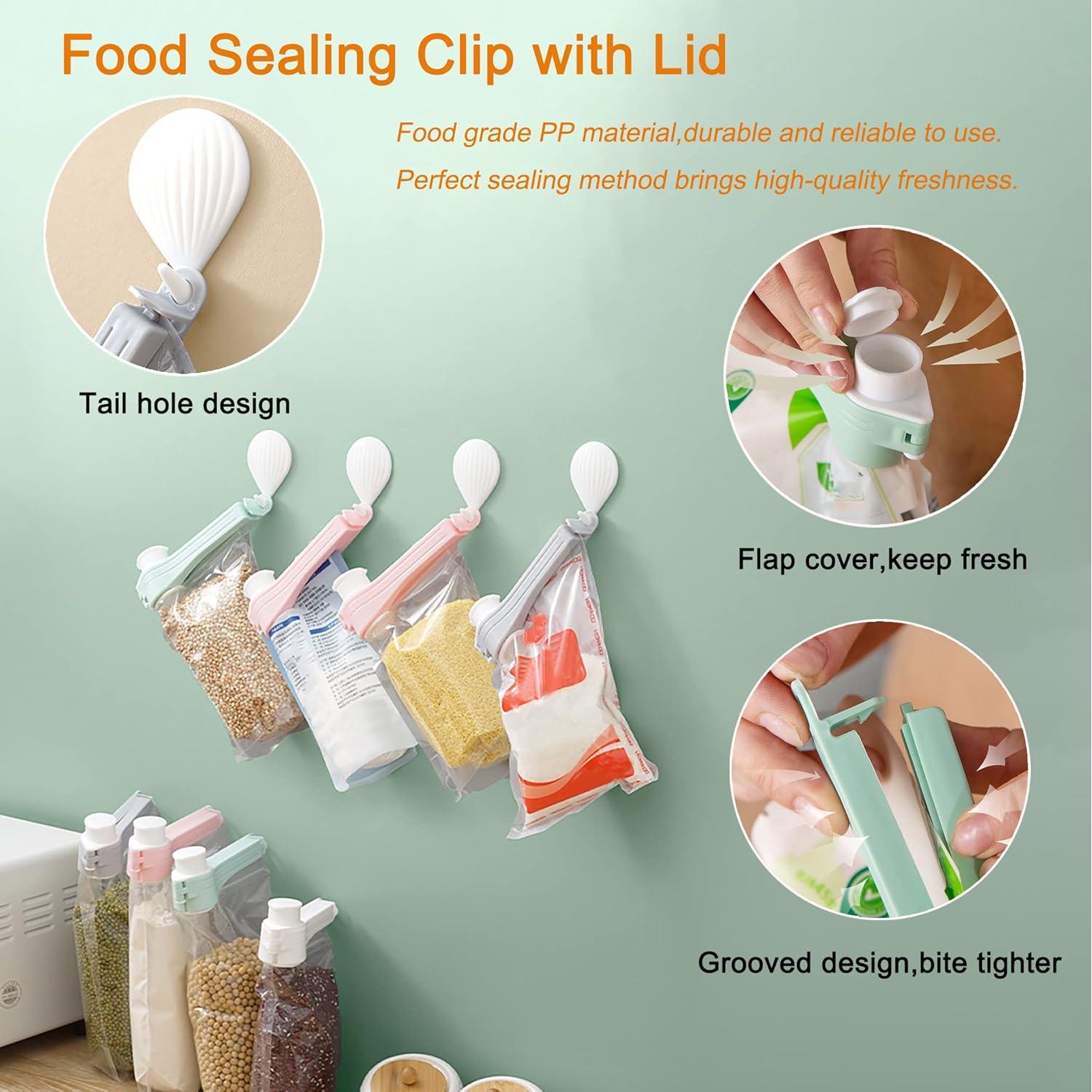 4 Clips de Sellado de Comida DEFORAGE con Boquilla - 108g