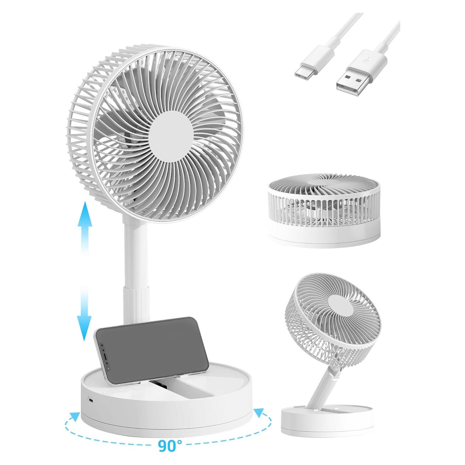 Ventilador Portátil KASYDoFF Oscilante 20 cm Recargable 5400mAh