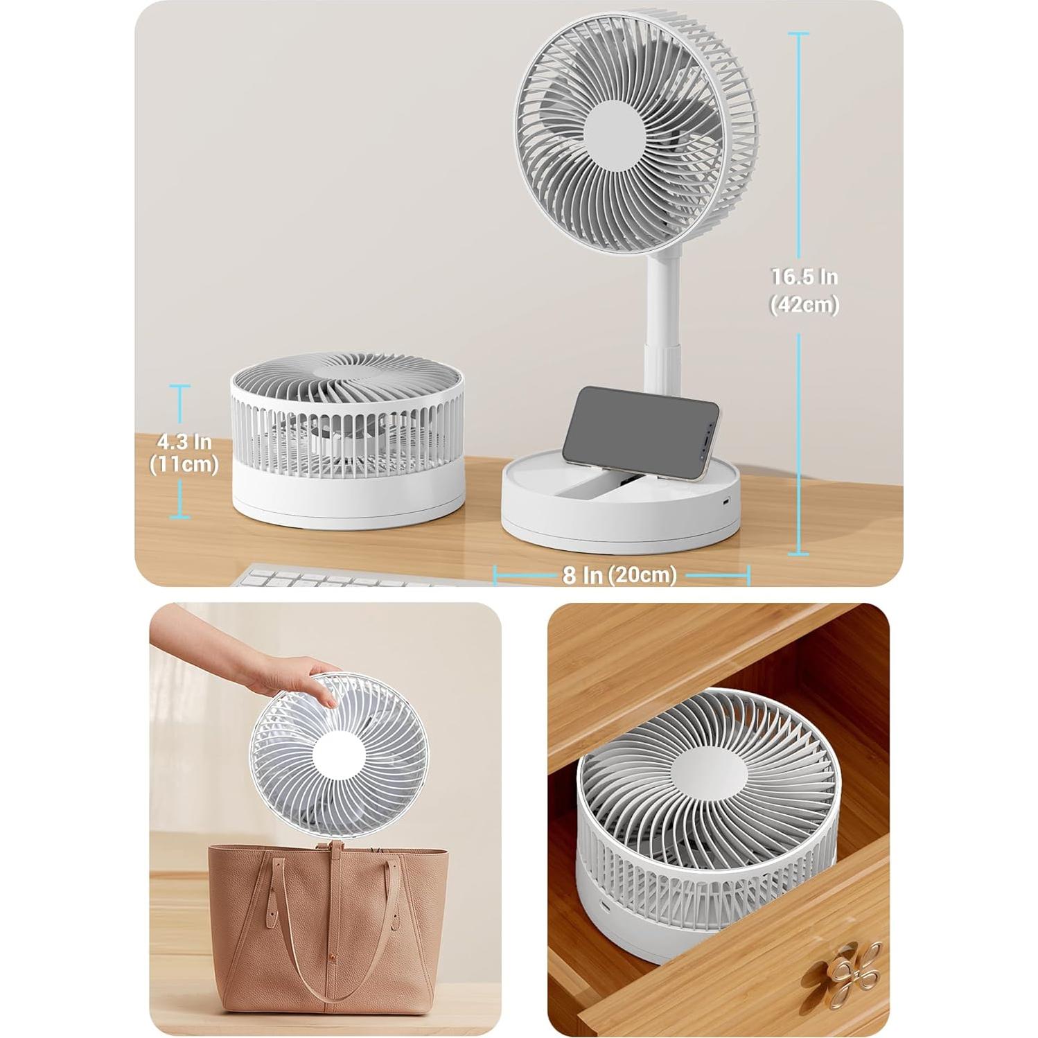 Ventilador Portátil KASYDoFF Oscilante 20 cm Recargable 5400mAh