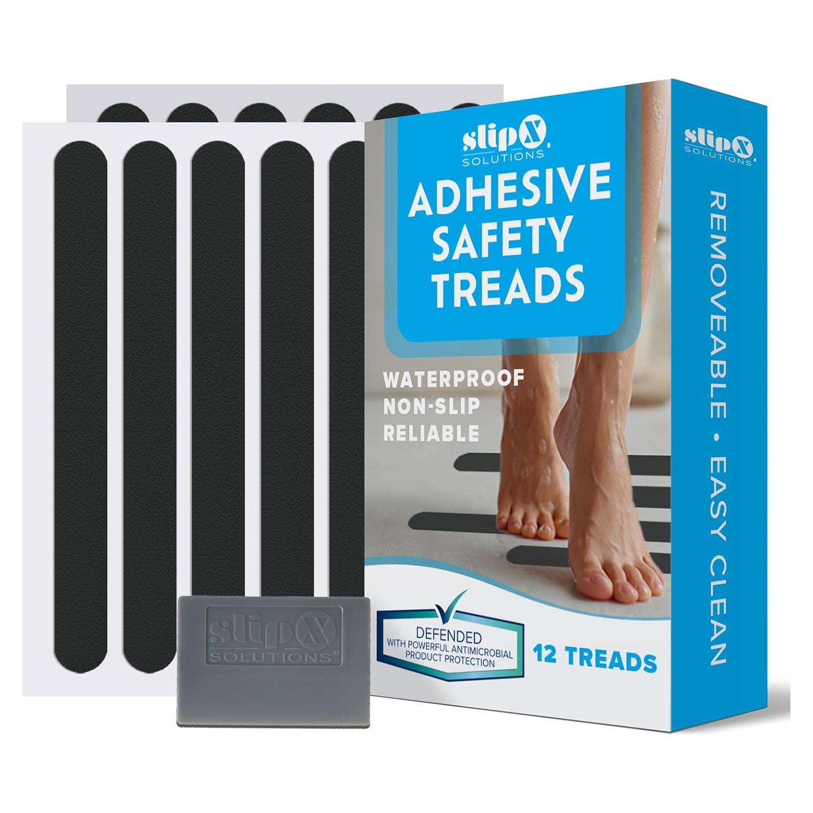 Tiras Antideslizantes Adhesivas SlipX Solutions 12 Pzas 19.05x1.91cm Negro