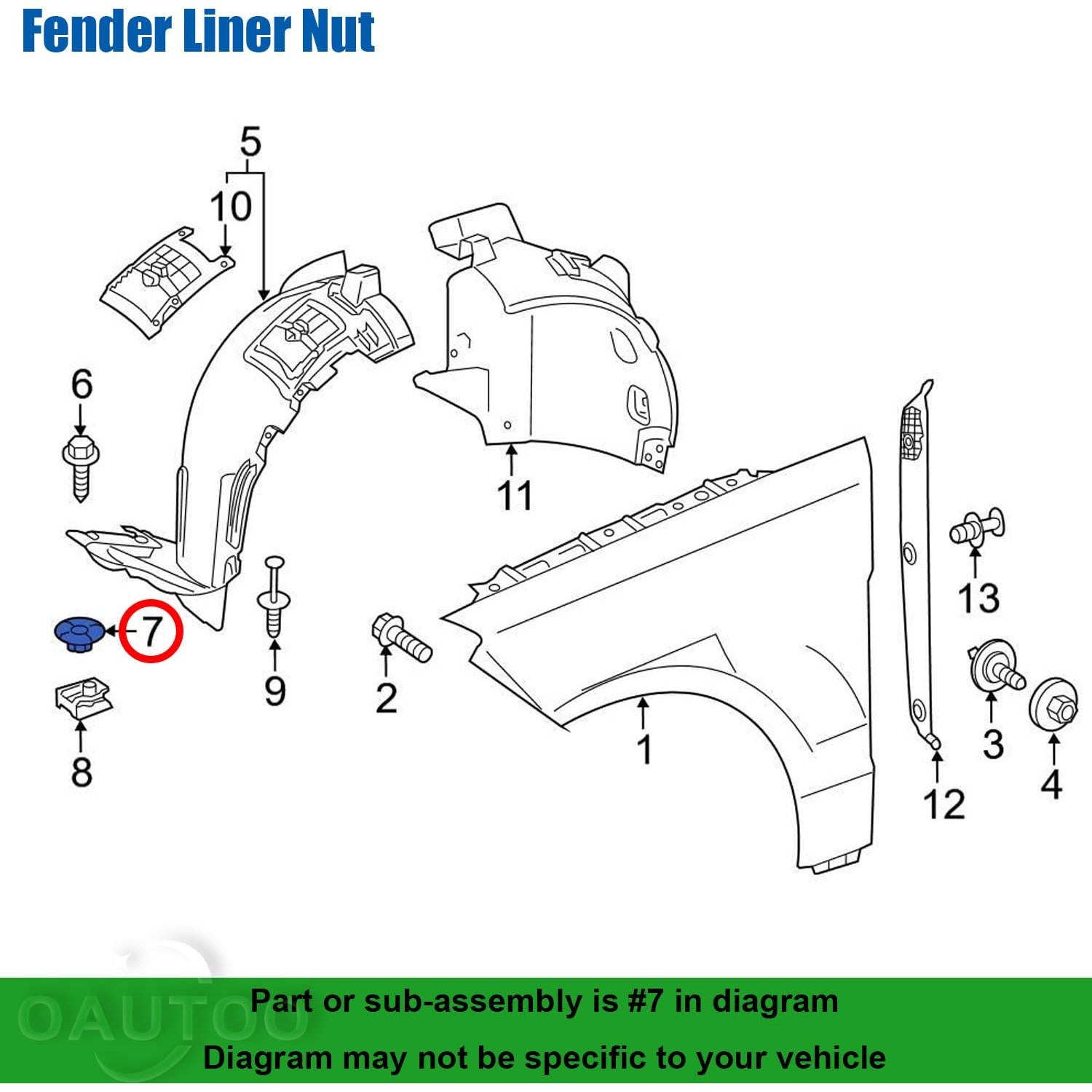 Forro de Guardabarros OAUTOO 30 Piezas para Mercedes-Benz