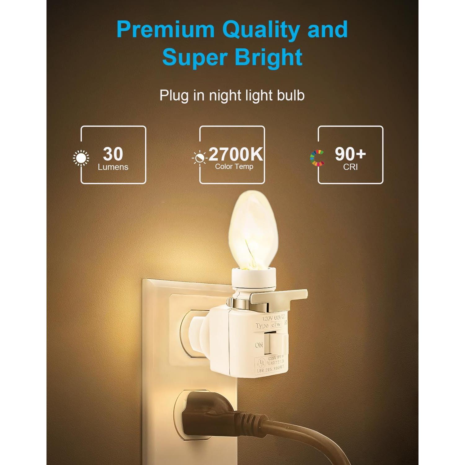 Bombillas de Luz Nocturna OuuKoo 4W E12 Regulables 2700K