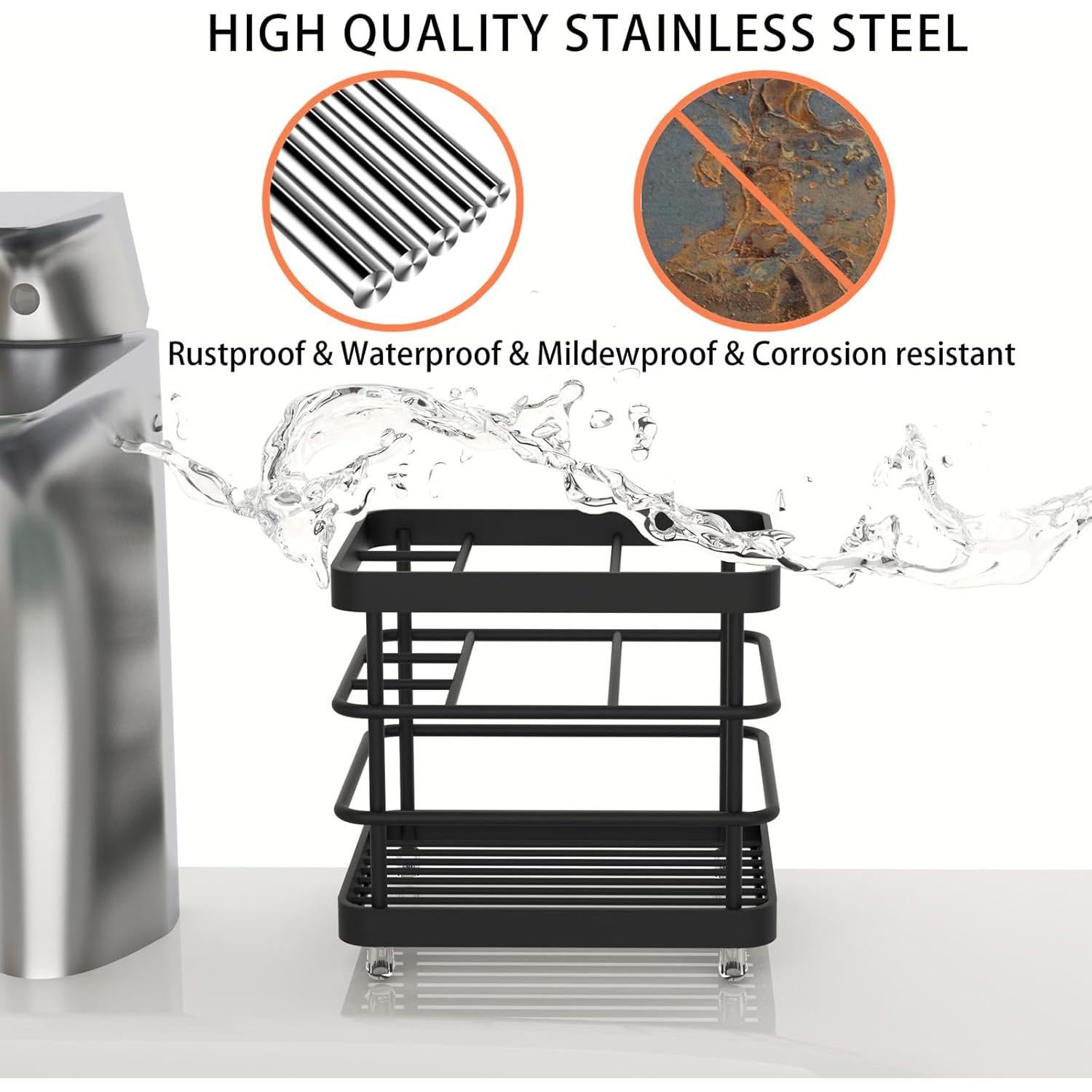 Soporte para Cepillos de Dientes WHALCHI Acero Inoxidable Negro