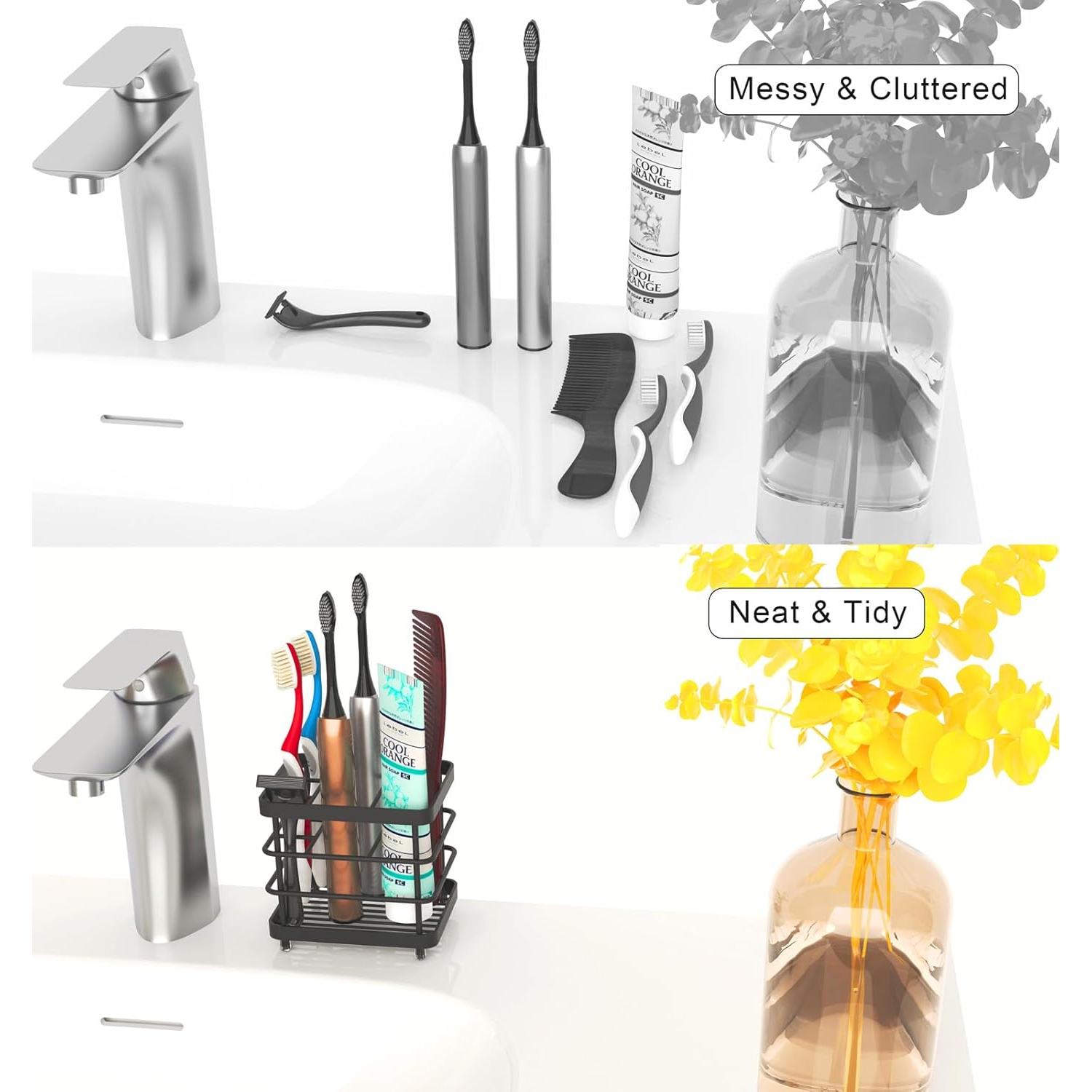 Soporte para Cepillos de Dientes WHALCHI Acero Inoxidable Negro