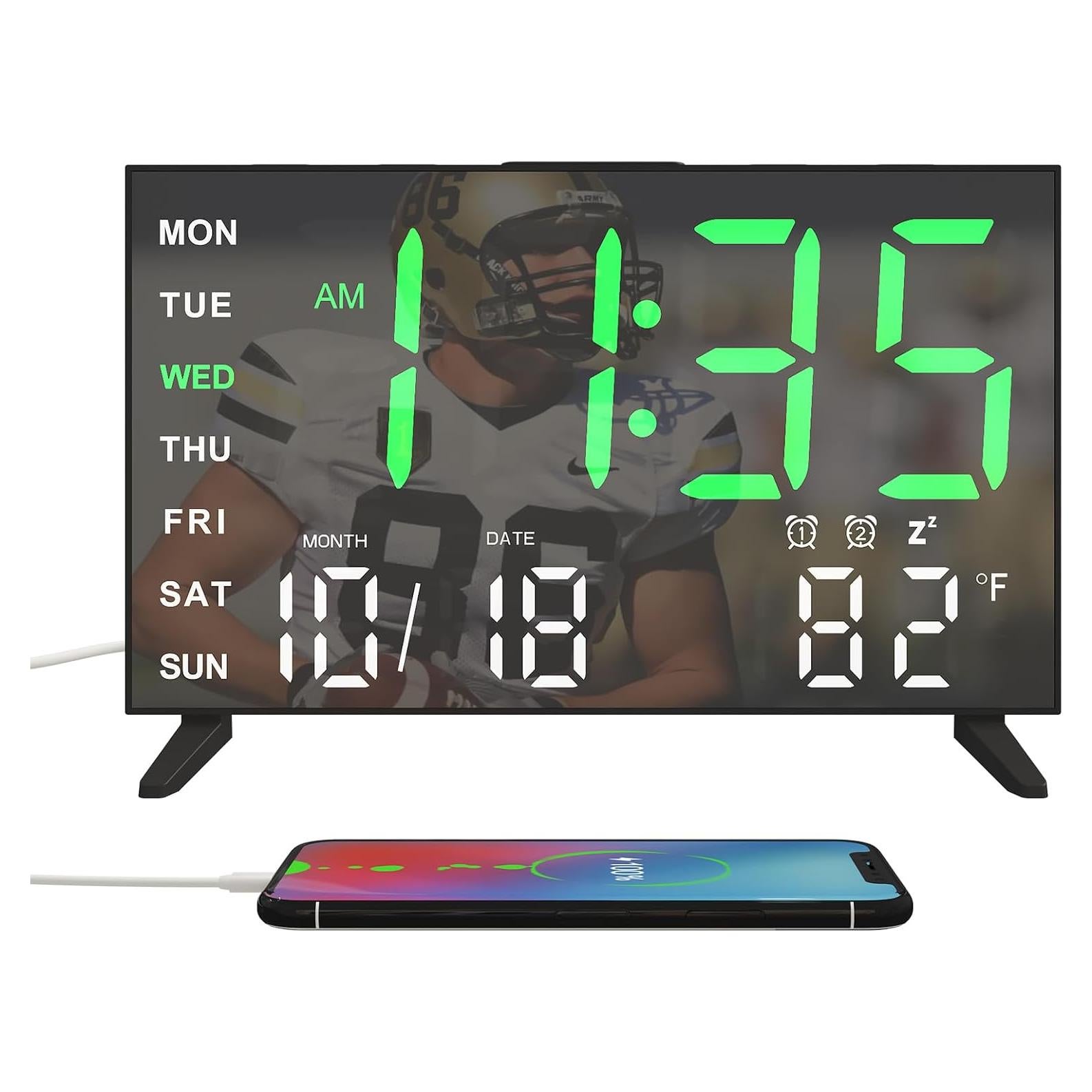 Reloj Despertador Digital MEISHIDA LED con USB Negro