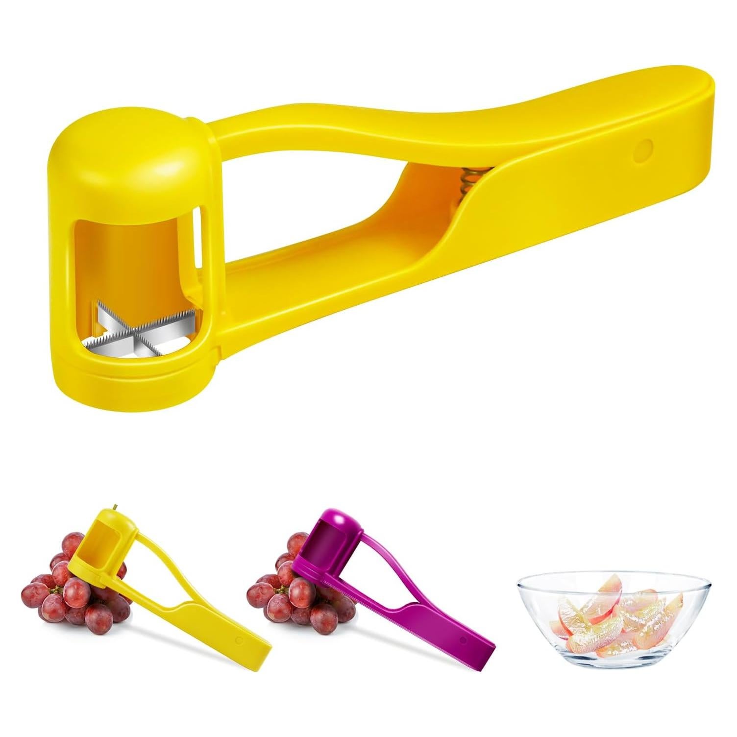 Cortador de Uvas PathVenture Amarillo - Acero Inoxidable 4 Piezas