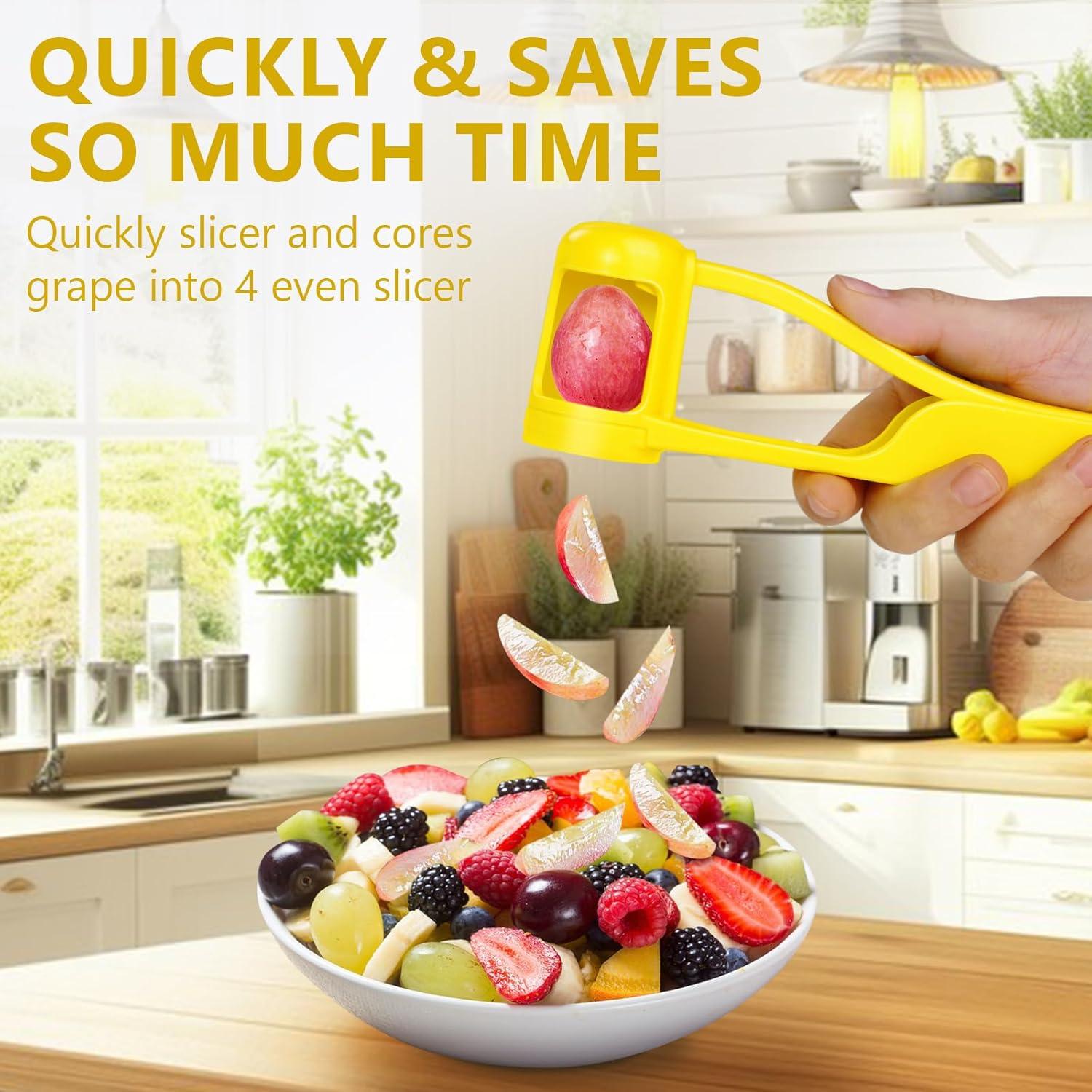 Cortador de Uvas PathVenture Amarillo - Acero Inoxidable 4 Piezas