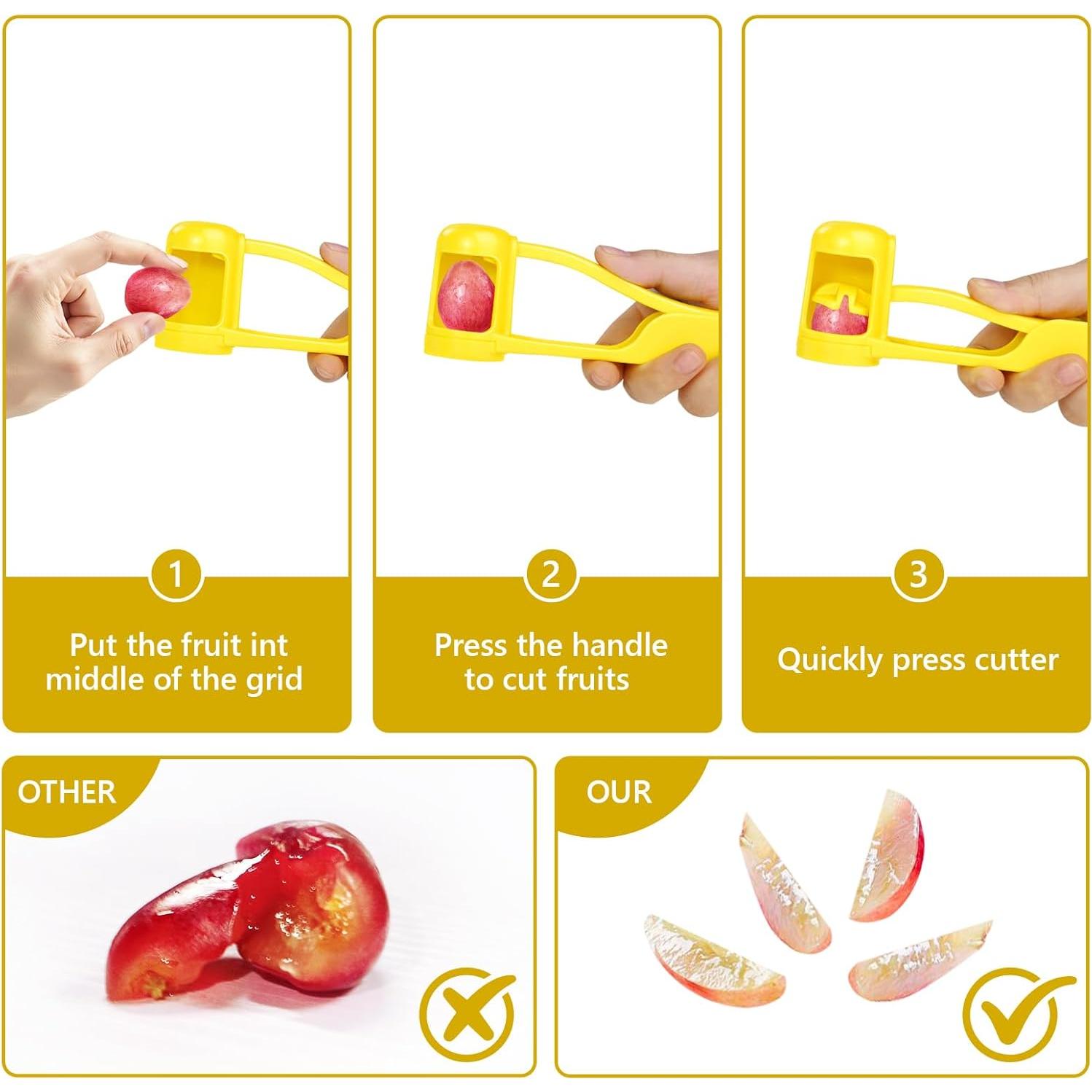 Cortador de Uvas PathVenture Amarillo - Acero Inoxidable 4 Piezas
