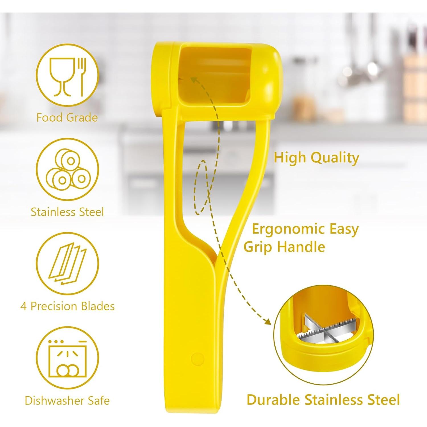 Cortador de Uvas PathVenture Amarillo - Acero Inoxidable 4 Piezas