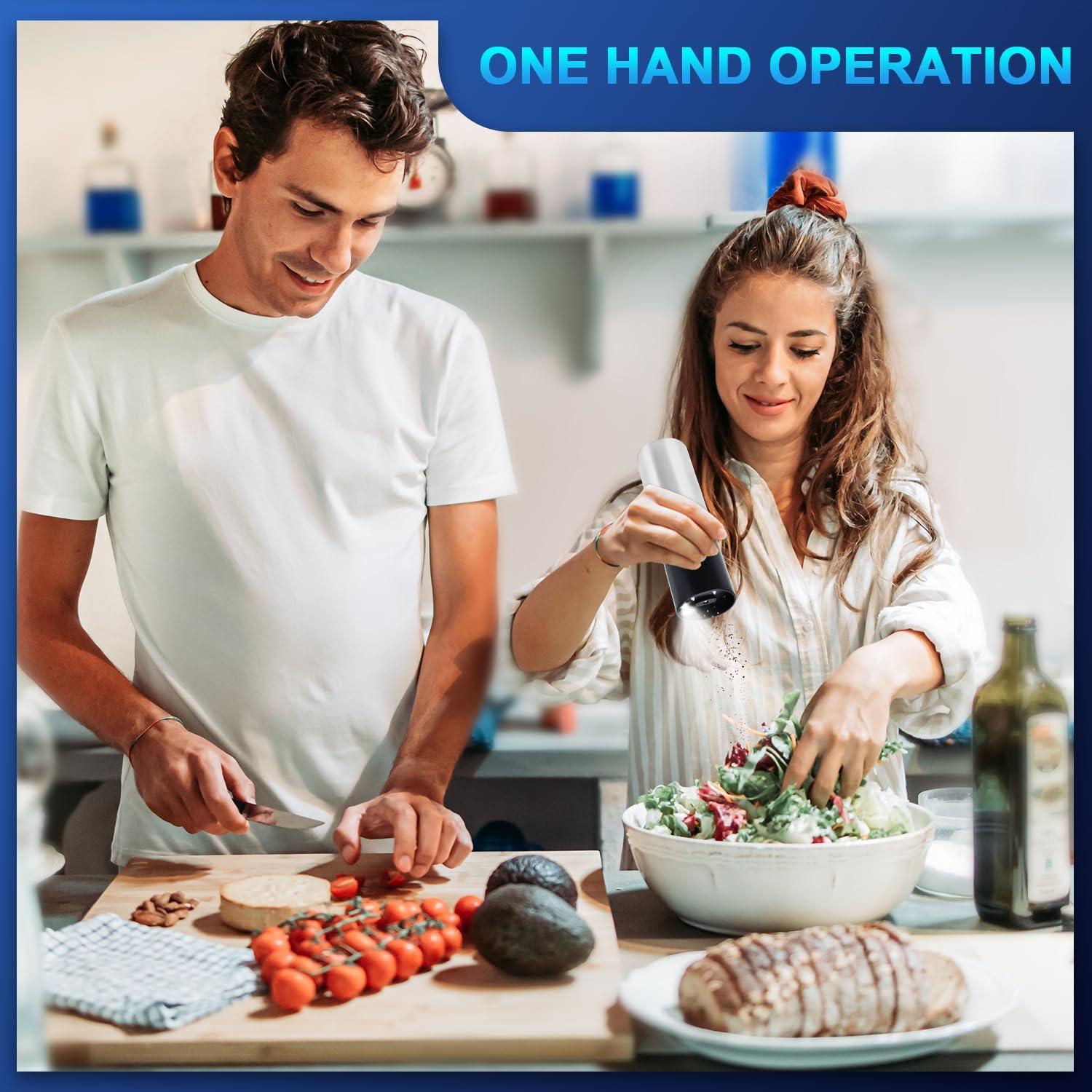 Juego de Molinillos Eléctricos de Sal y Pimienta Leap Fit