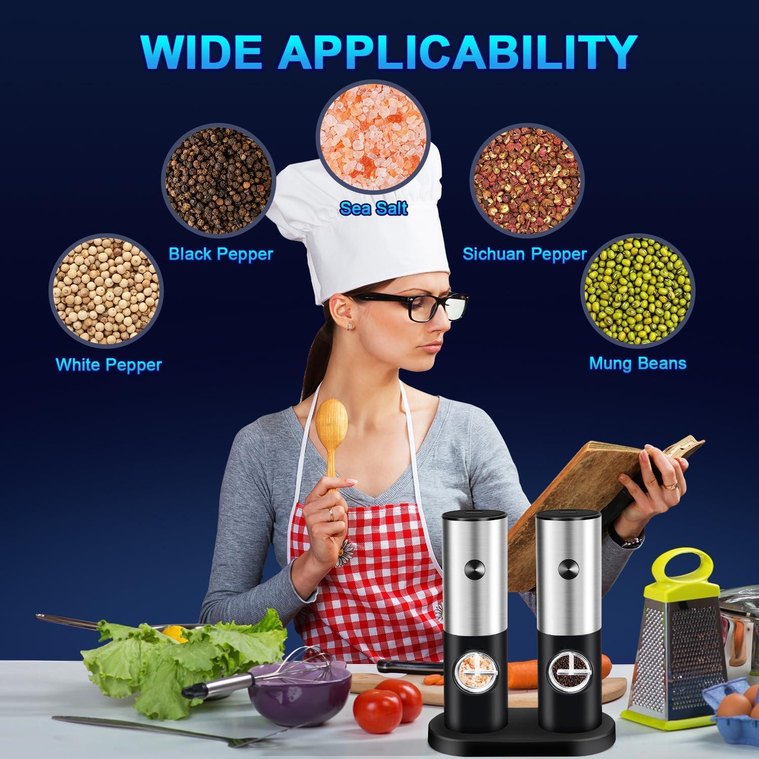 Juego de Molinillos Eléctricos de Sal y Pimienta Leap Fit