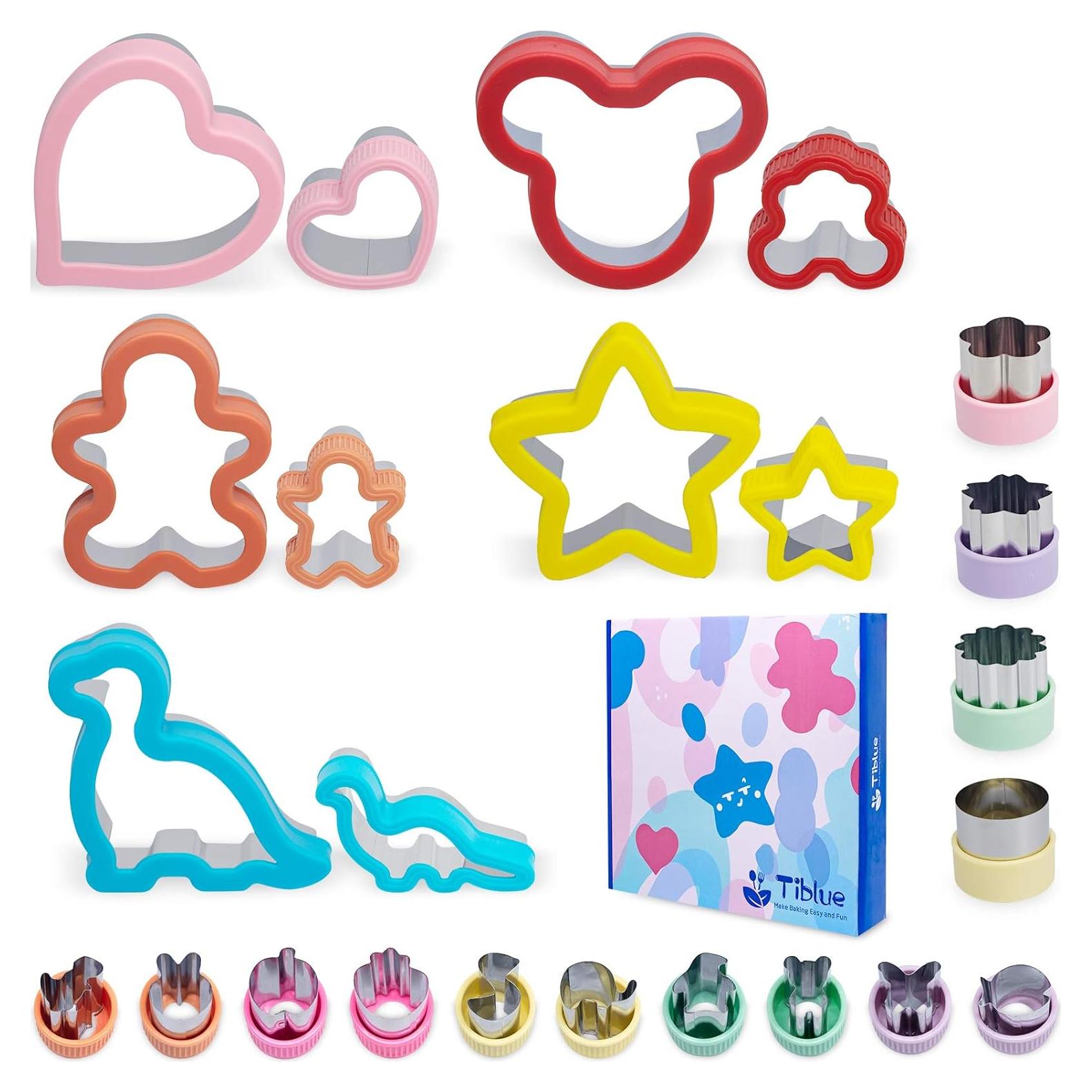 Juego de Cortadores de Sándwich Tiblue 24 Piezas Acero Inoxidable